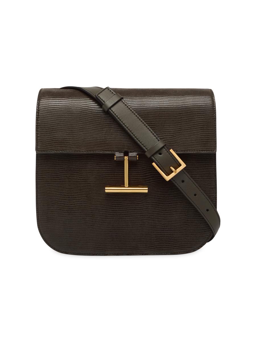 Tom Ford Women's Medium Tara Embossed Leather Crossbody Bag In Brown
