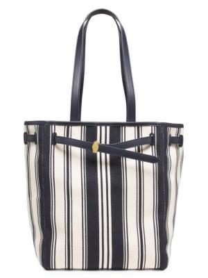 Veronica Beard Women's Dash Striped Canvas Tote Bag - Navy Multi