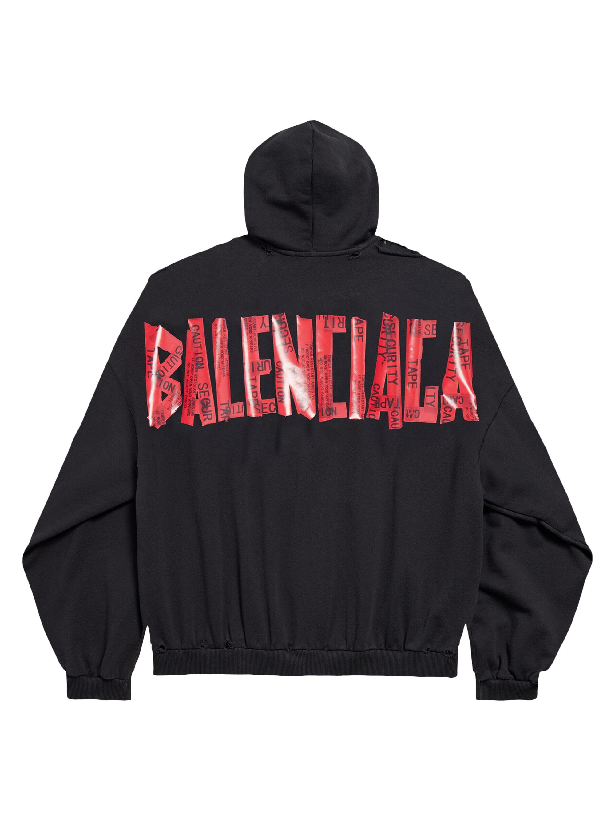 Balenciaga Security Tape Logo Zip-Up Hoodie | Saks Fifth Avenue