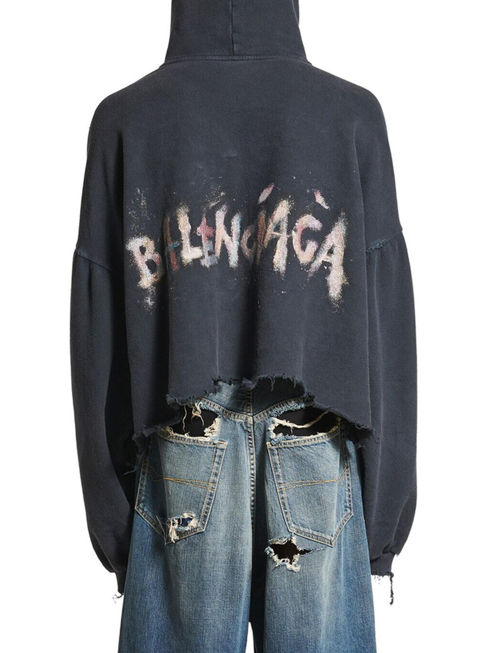 Balenciaga Nail Polish Cropped Hoodie | Saks Fifth Avenue