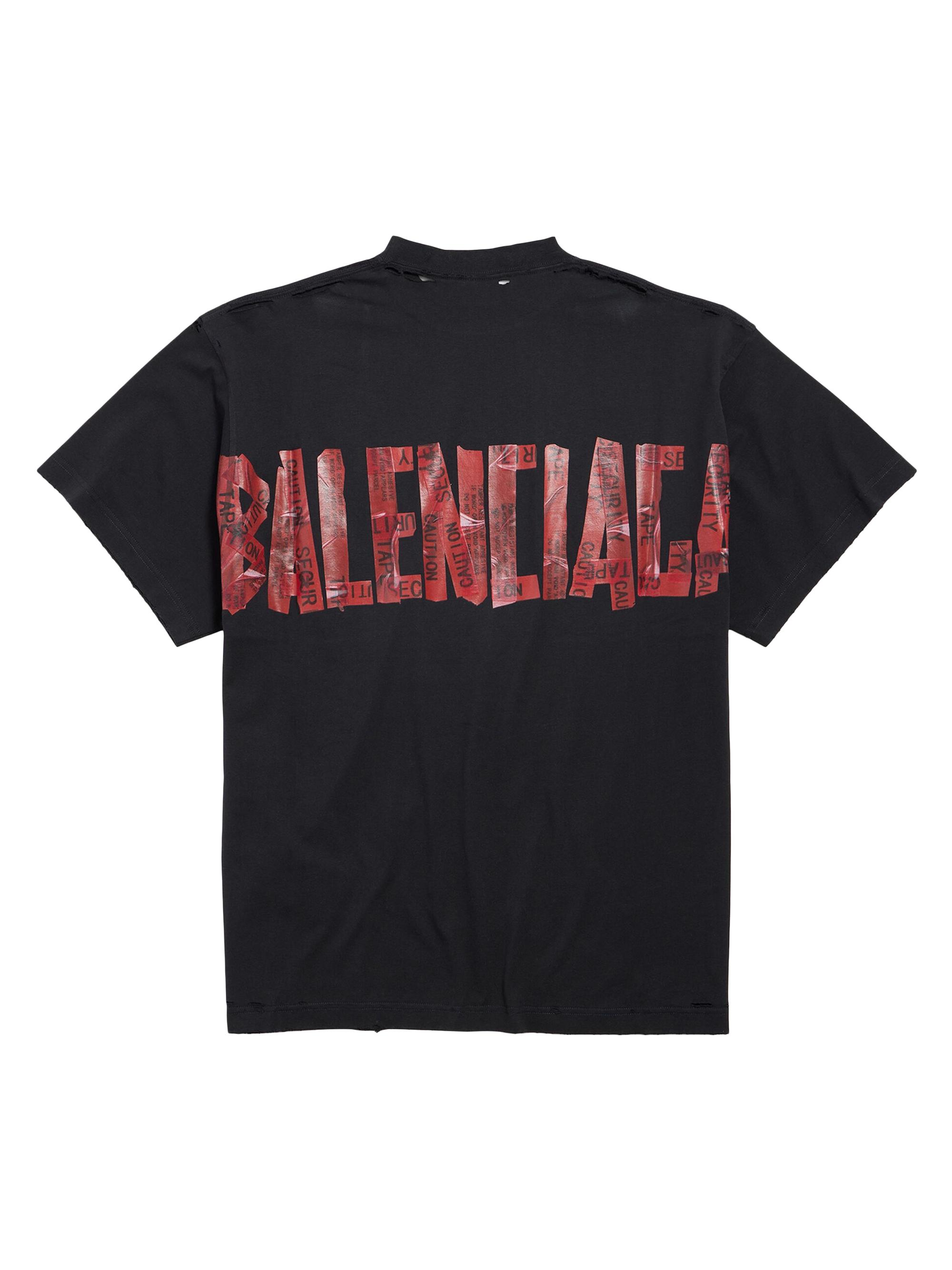 Balenciaga Security Tape Logo Oversized T-Shirt | Saks Fifth Avenue