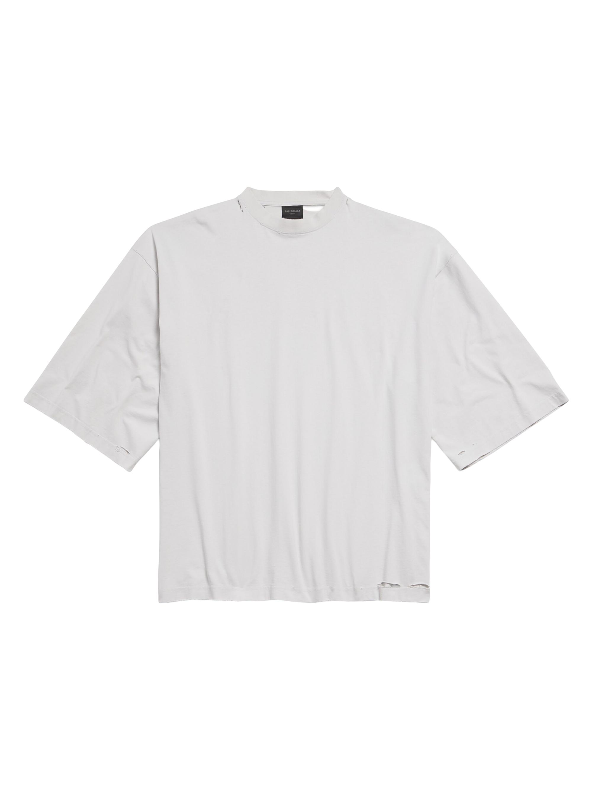 Balenciaga Men's Security Tape Logo Oversized T-Shirt - White Red