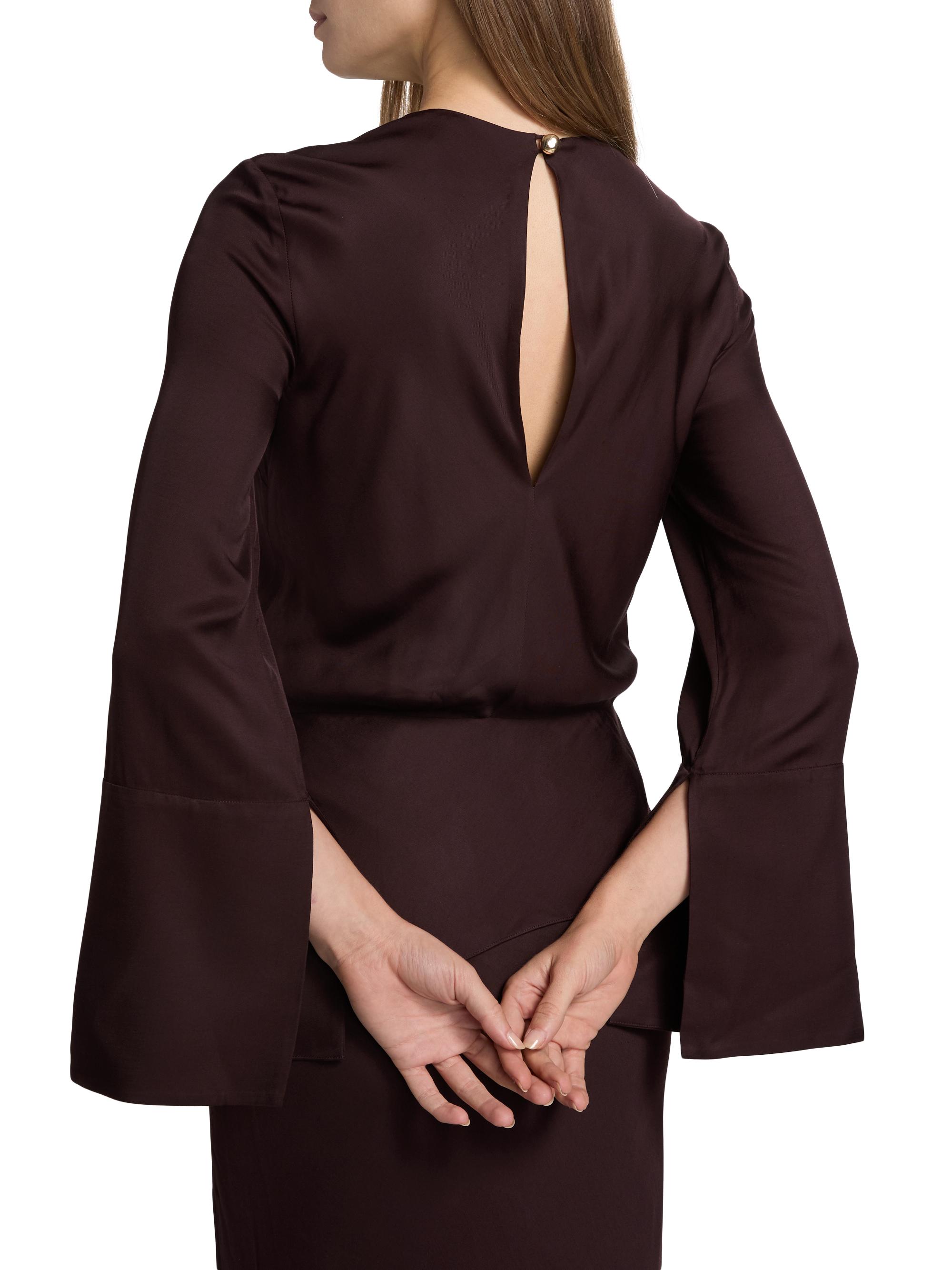 Brandon Maxwell Violet Layered Flare-Sleeve Gown | Saks Fifth Avenue