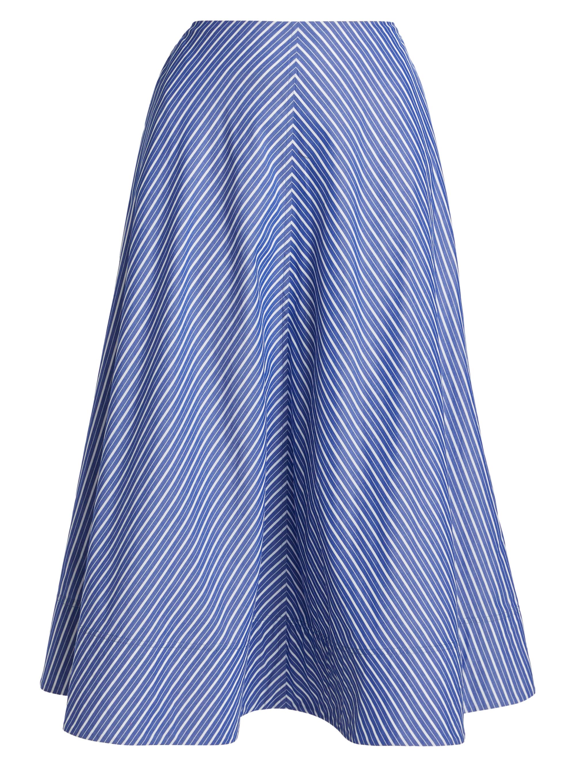 Brandon Maxwell Women's The Knox Low-Slung Circle Skirt - Navy Stripe