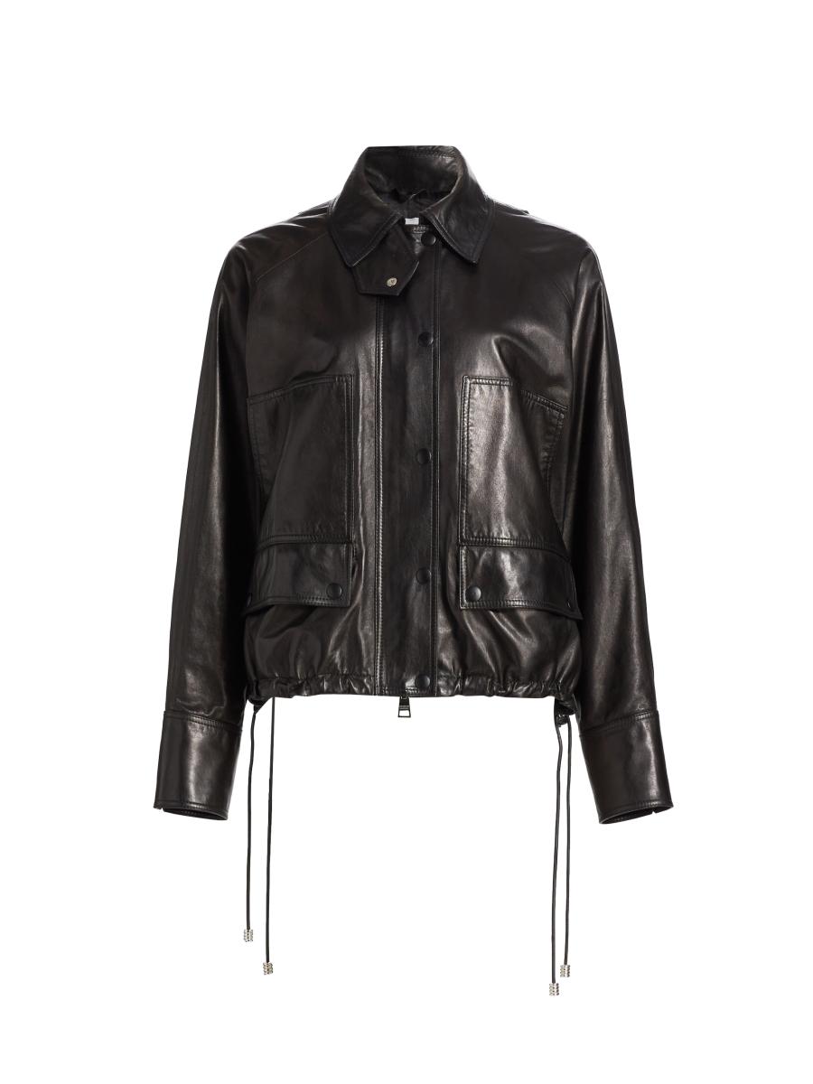 Brandon Maxwell The Harper Drawcord Leather Jacket | Saks Fifth Avenue