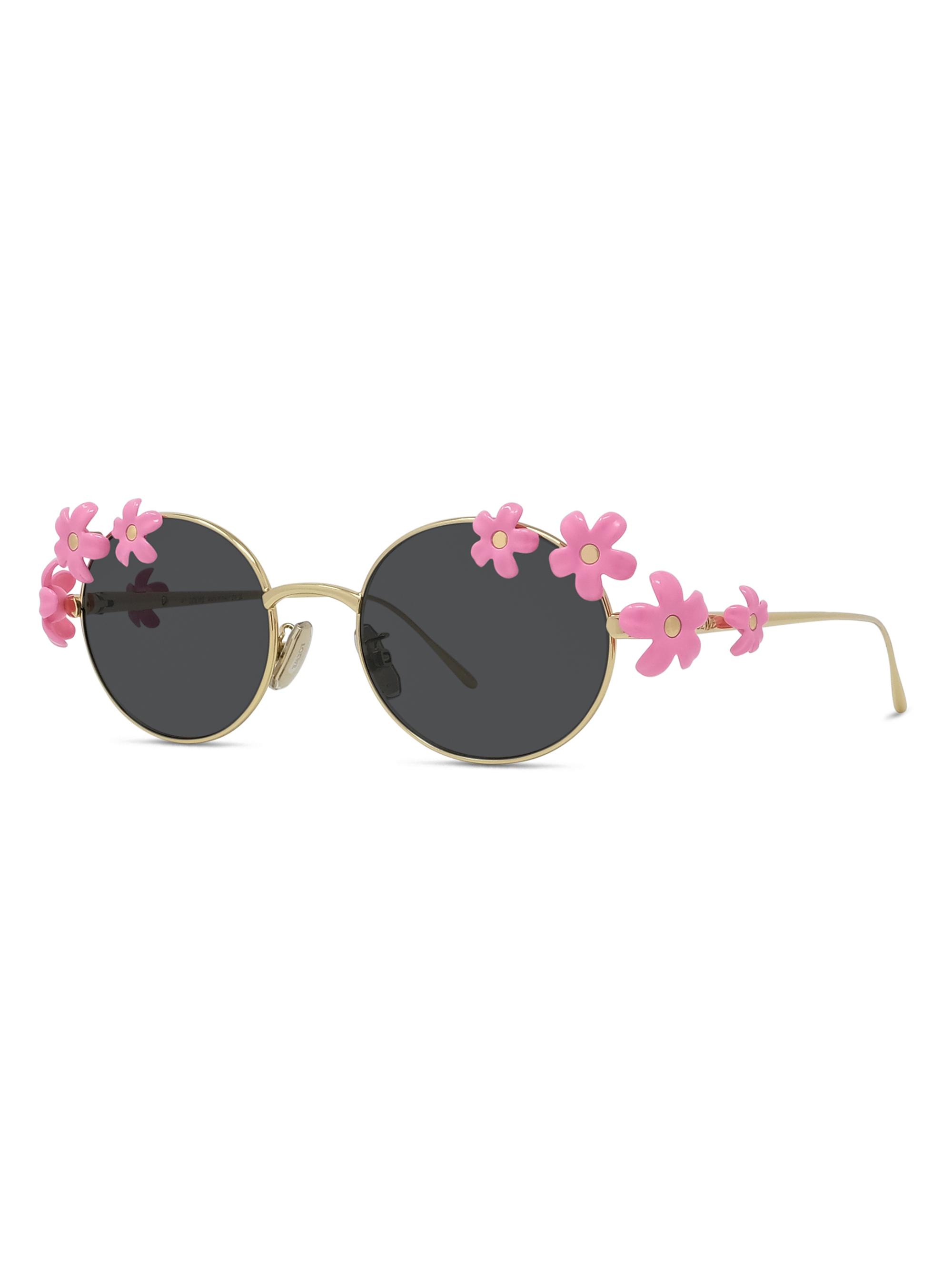 LOEWE Women's  x Paula's Ibiza 51MM Round Sunglasses - Gold Pink Smoke