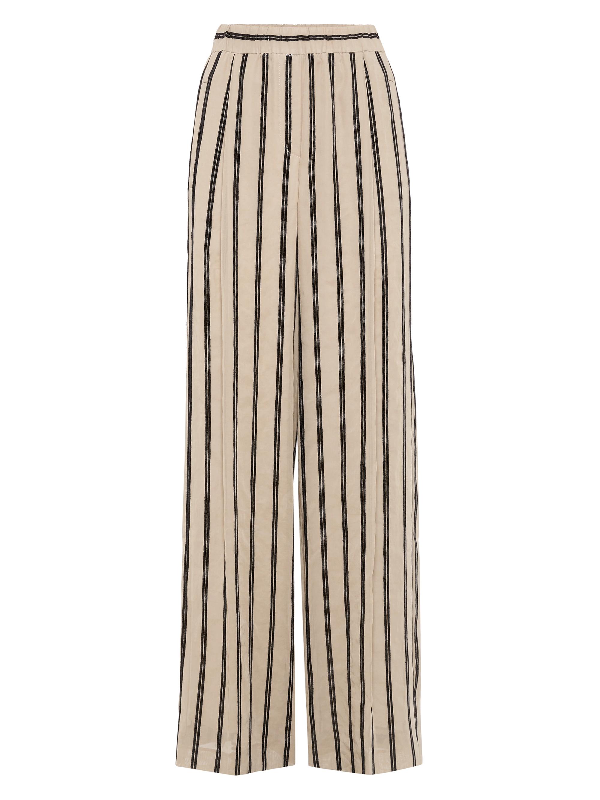 Brunello Cucinelli Women's Cotton Organza Loose Track Trousers - Coffee