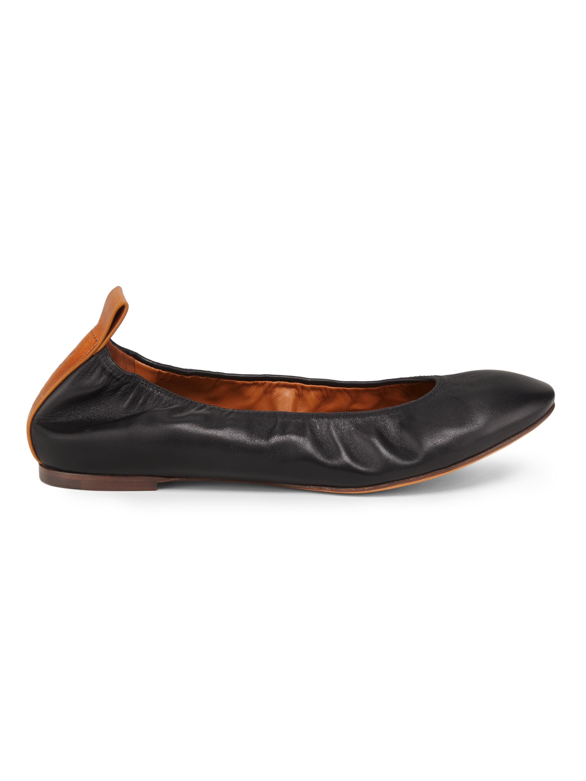 Lanvin Women's Leather Ballerina Flats - Black