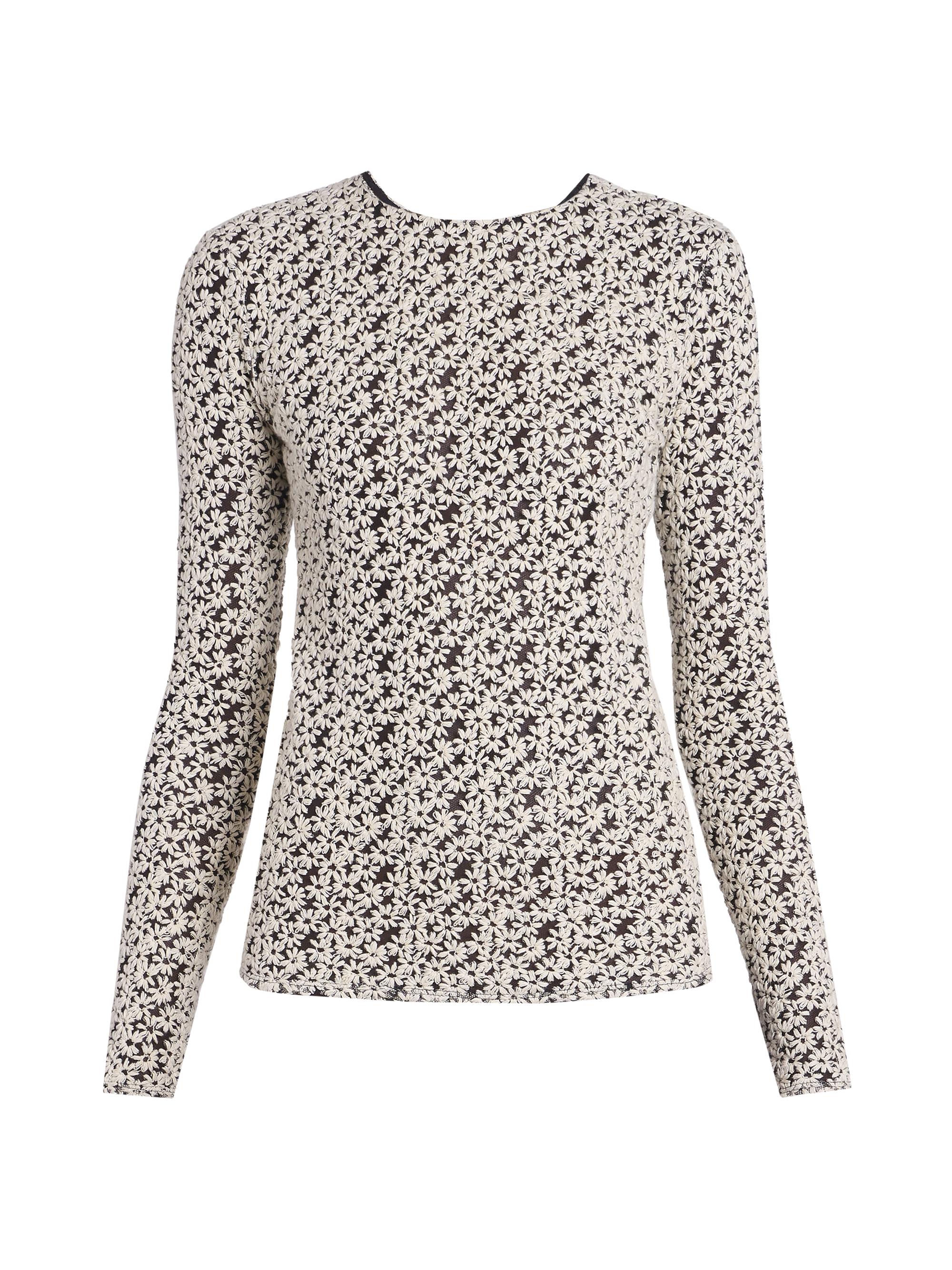 Isabel Marant Women's Soline Floral Long-Sleeve Top - Ecru Black