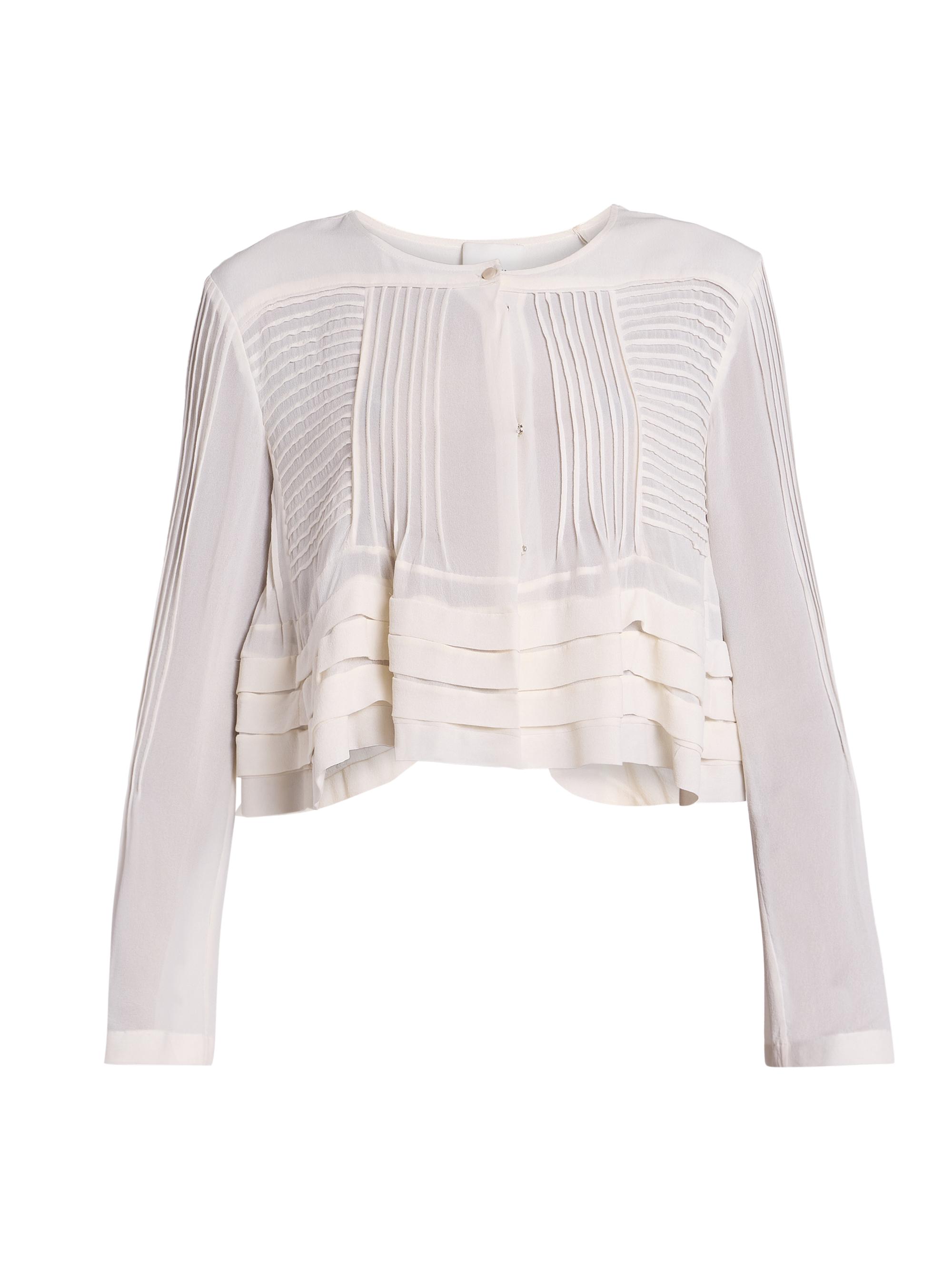 Isabel Marant Women's Carolia Pintuck Silk Blouse - Ecru