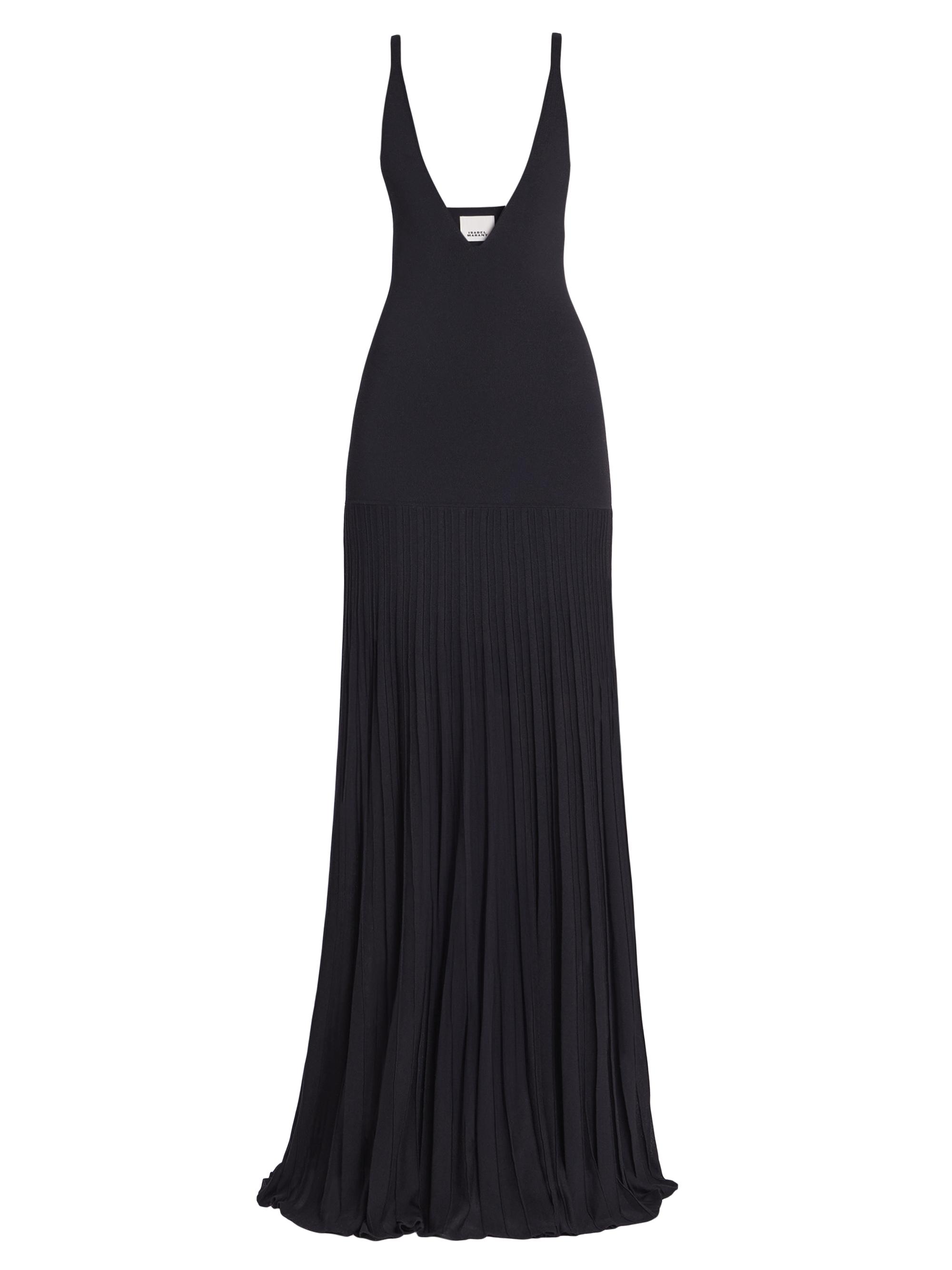 Isabel Marant Women's Velma Pleated Cotton-Blend Gown - Black