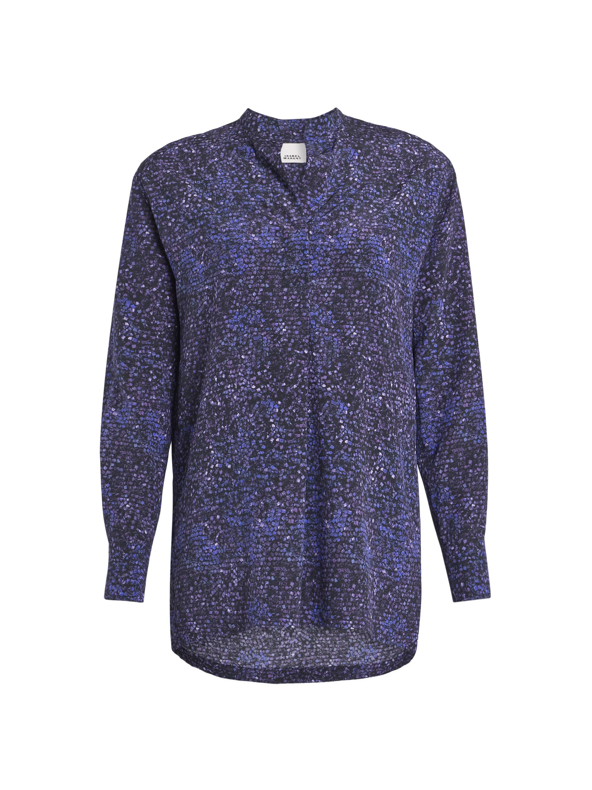 Sima Printed Silk-Blend Top