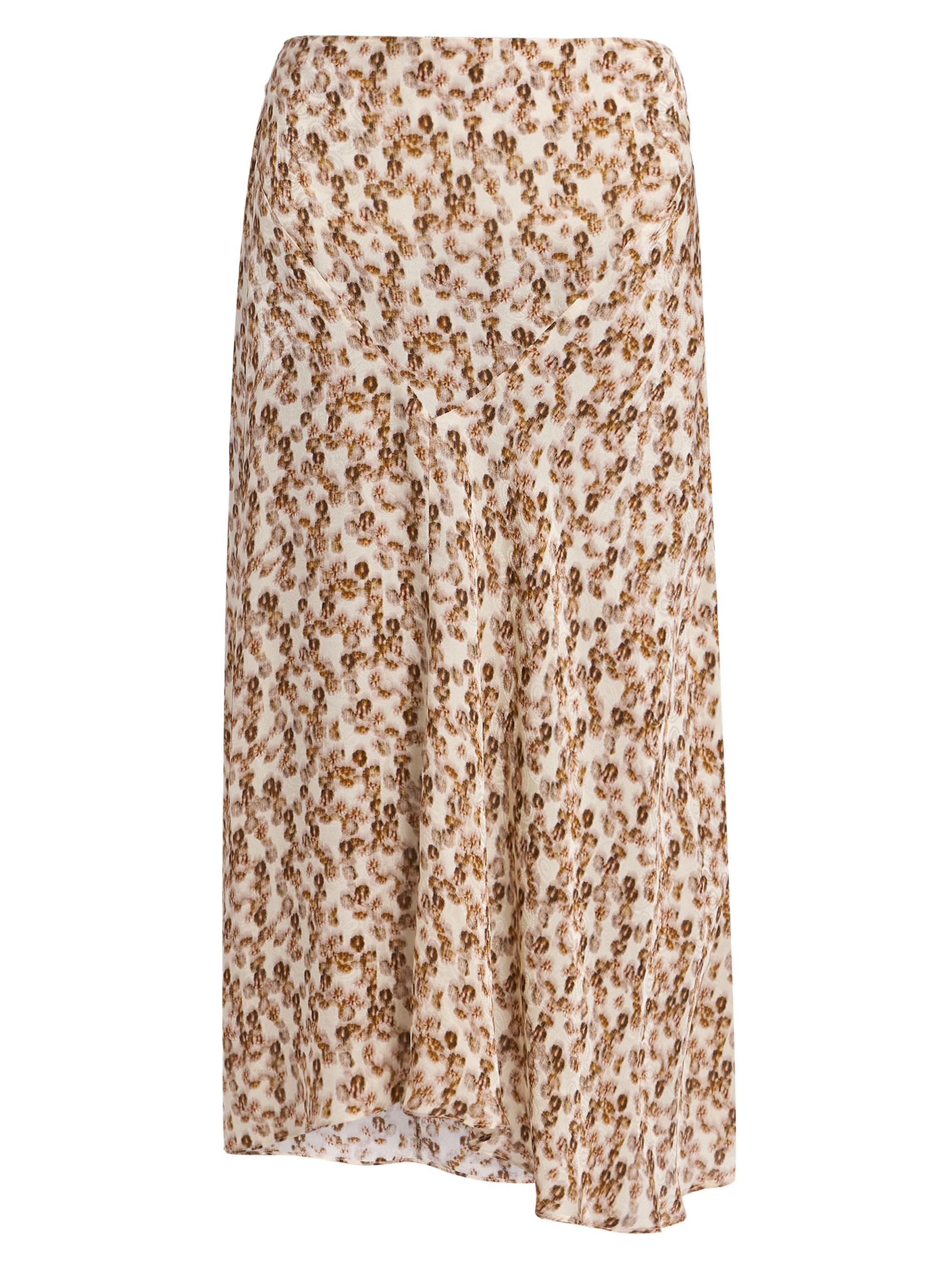 Isabel Marant Women's Lisanne Floral Silk-Blend Draped Midi-Skirt - Ochre