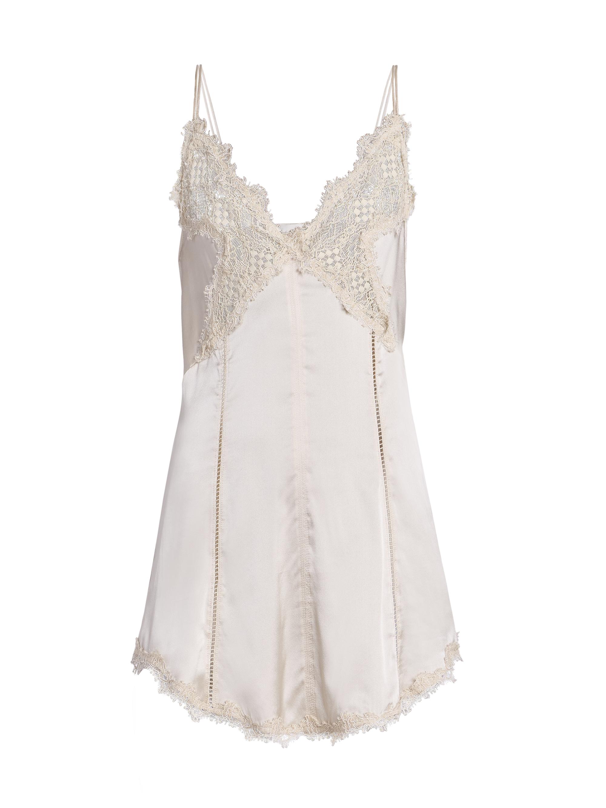 Isabel Marant Women's Diandra Lace-Trim Silk-Blend Cami - Champagne