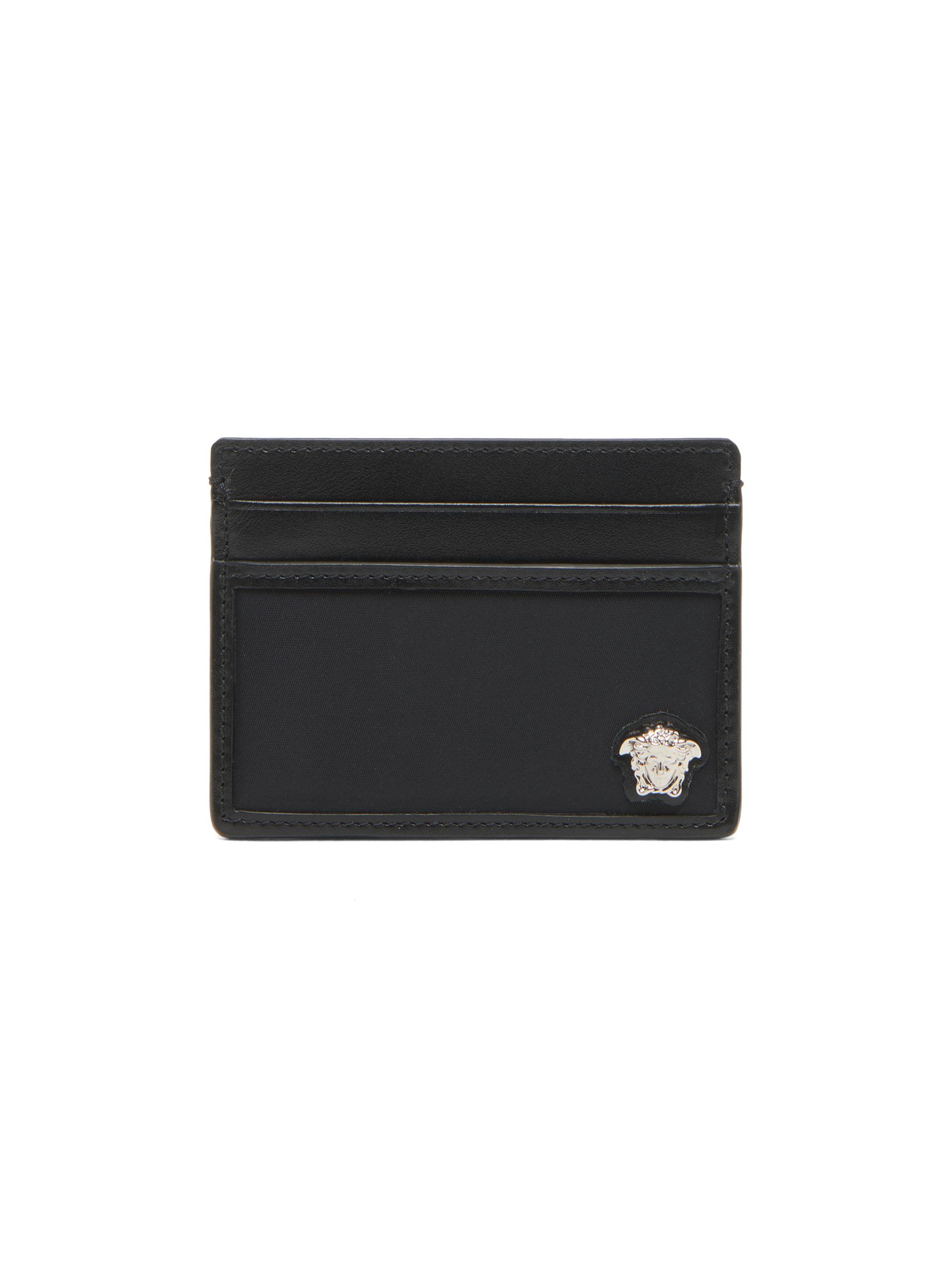 Versace Men's Medusa Nylon Card Case - Black Palladium