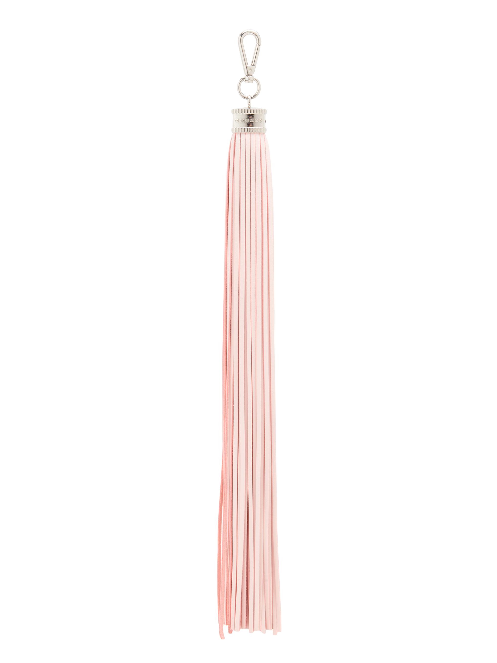 McQueen Women's Leather Tassel Charm - Rose Silver
