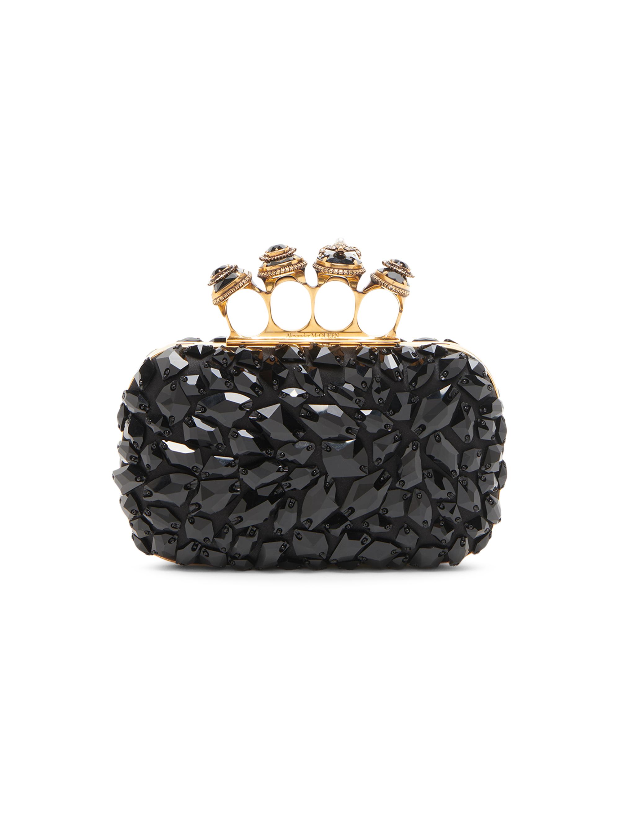 McQueen Women's Spider Jewelled Embellished Convertible Clutch - Black Gold