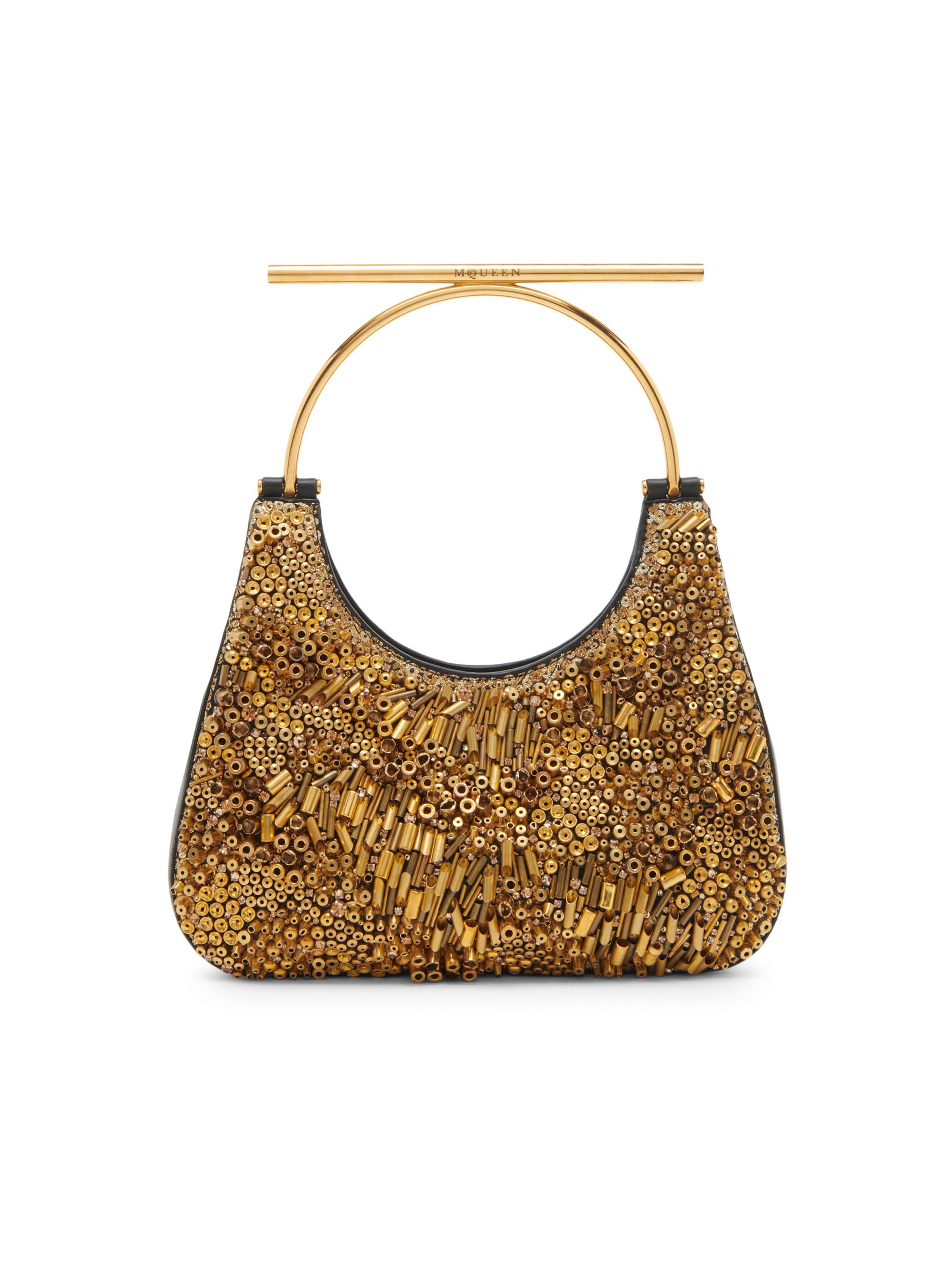 McQueen Women's Mini T-Bar Embellished Top-Handle Bag - Gold