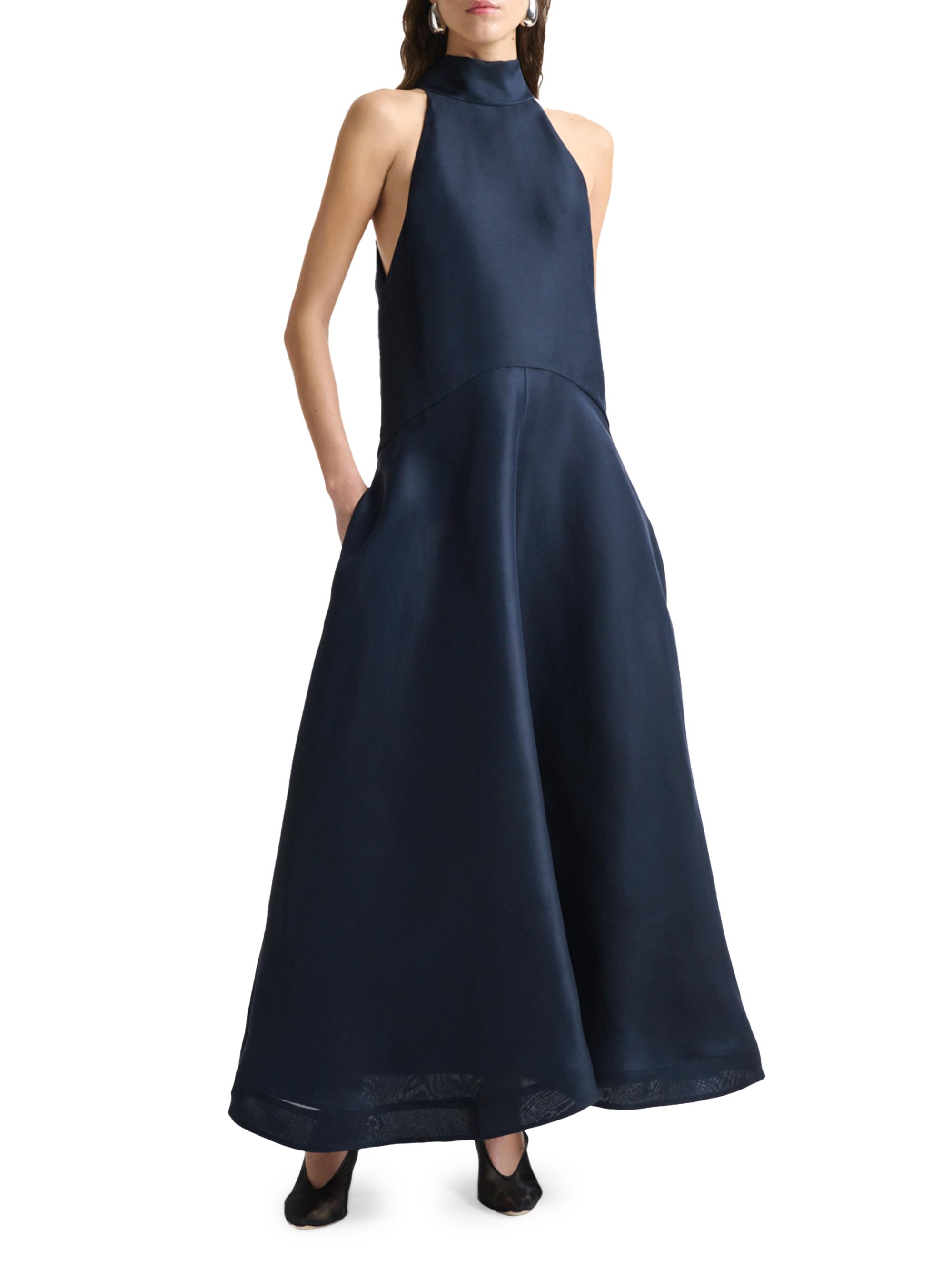 halter neck satin maxi dress Jasmine Halter Maxi Dress, in Light Pink Luxe Satin, Size: XS | Show Me Your Mumu main image 1