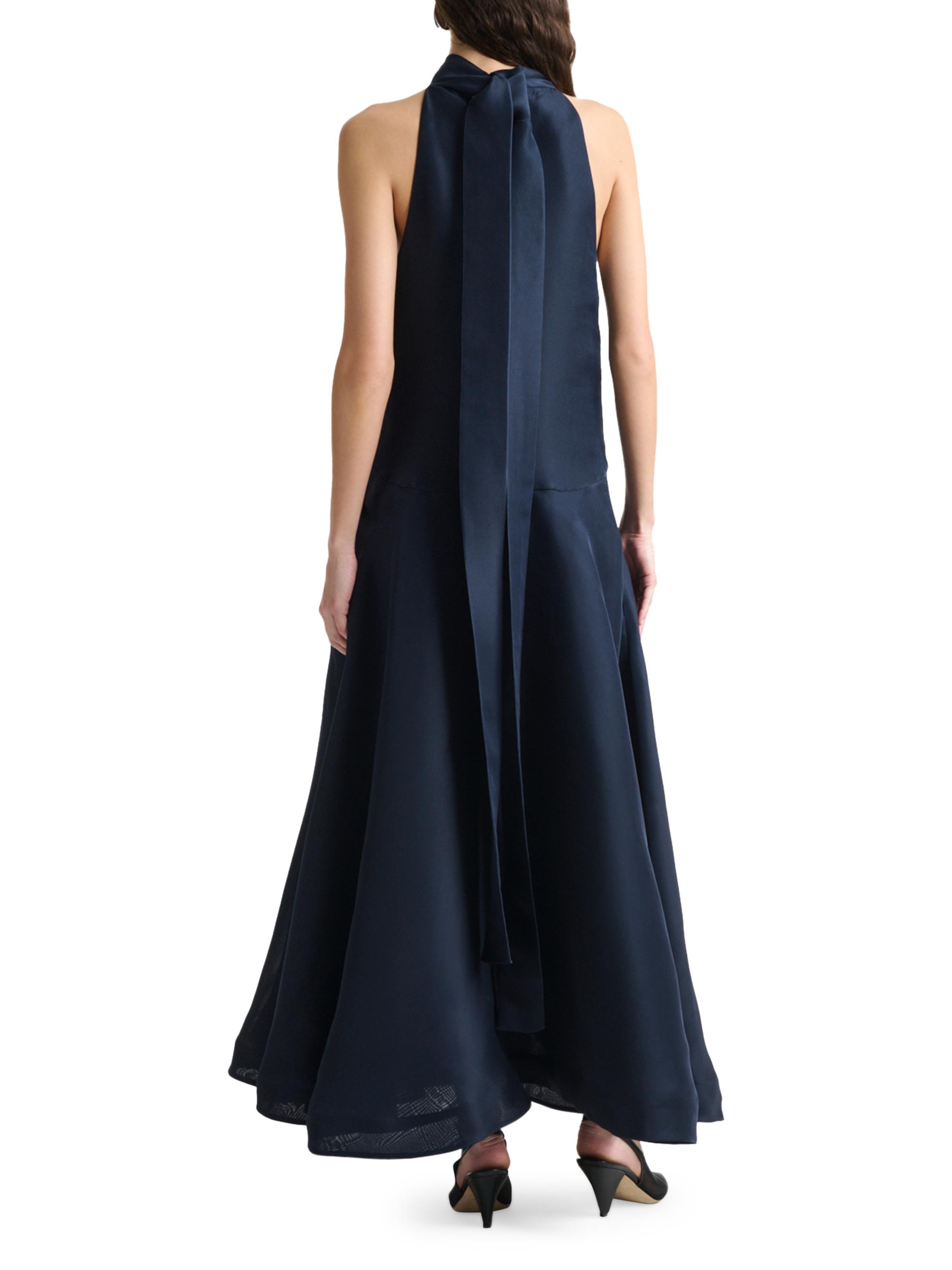 Altuzarra Becca Silk Halter Dress - Navy - 42 FR/10 US