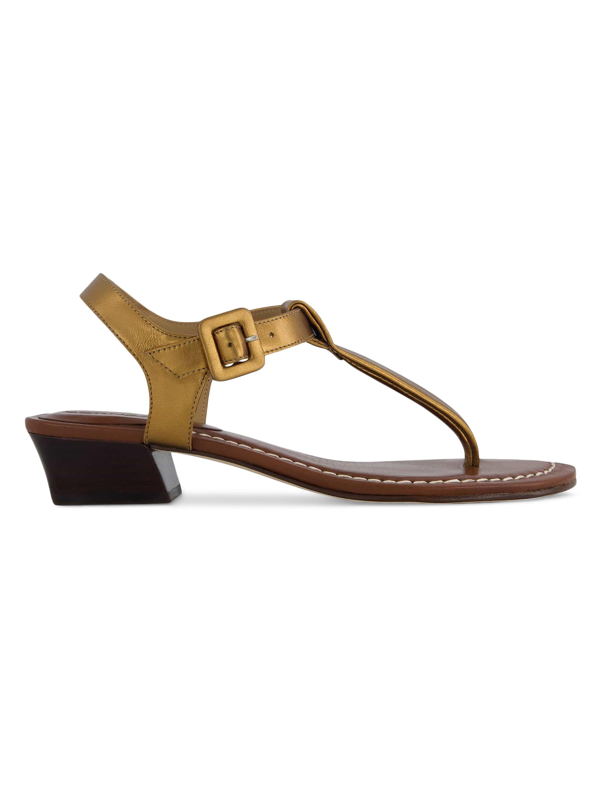 Bernardo Women's Goya Demi-Heel T-Strap Sandals - Bronze