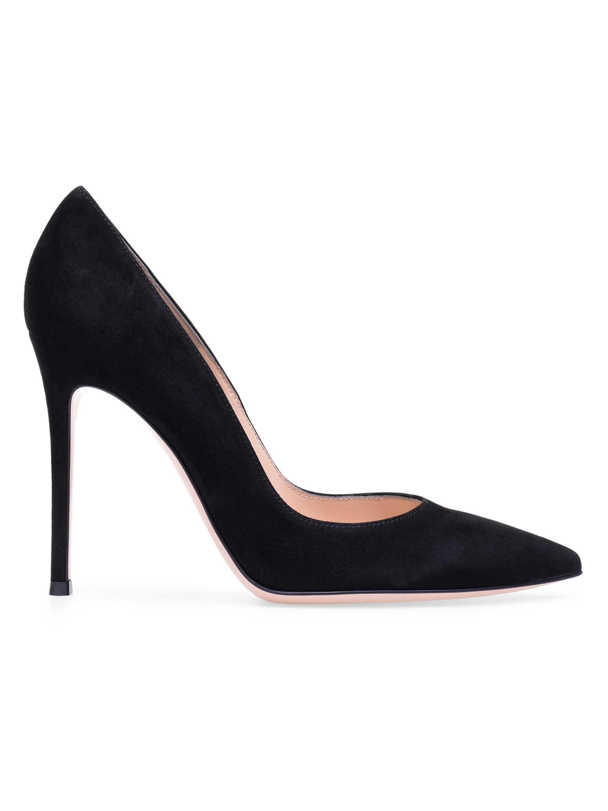 Gianvito Rossi 黒 スエード ポインテッドトゥパンプス Gianvito Rossi 105MM Suede Stiletto-Heel Pumps | Saks Fifth Avenue