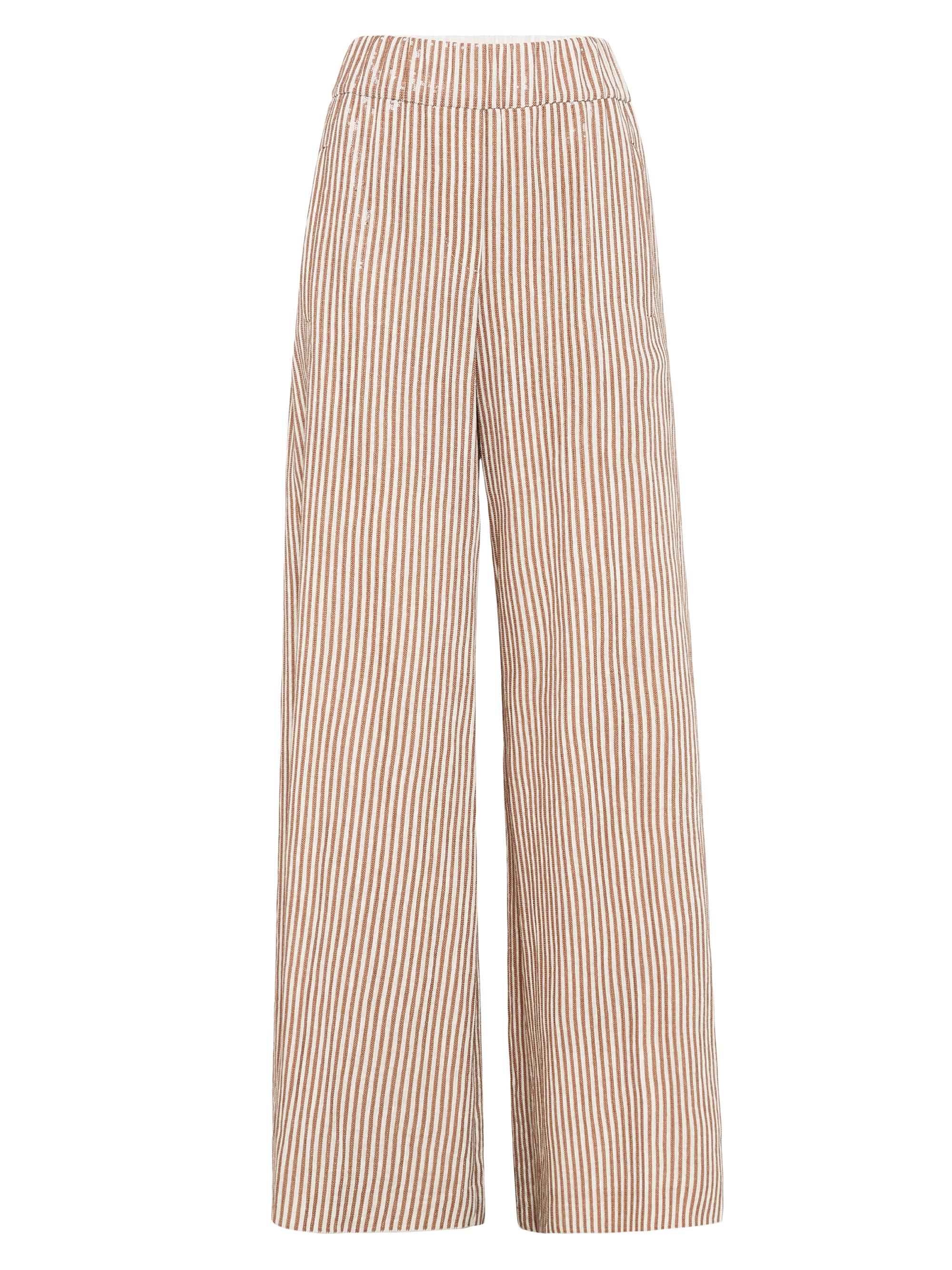Brunello Cucinelli Women's Linen Flared Track Trousers - Yuta