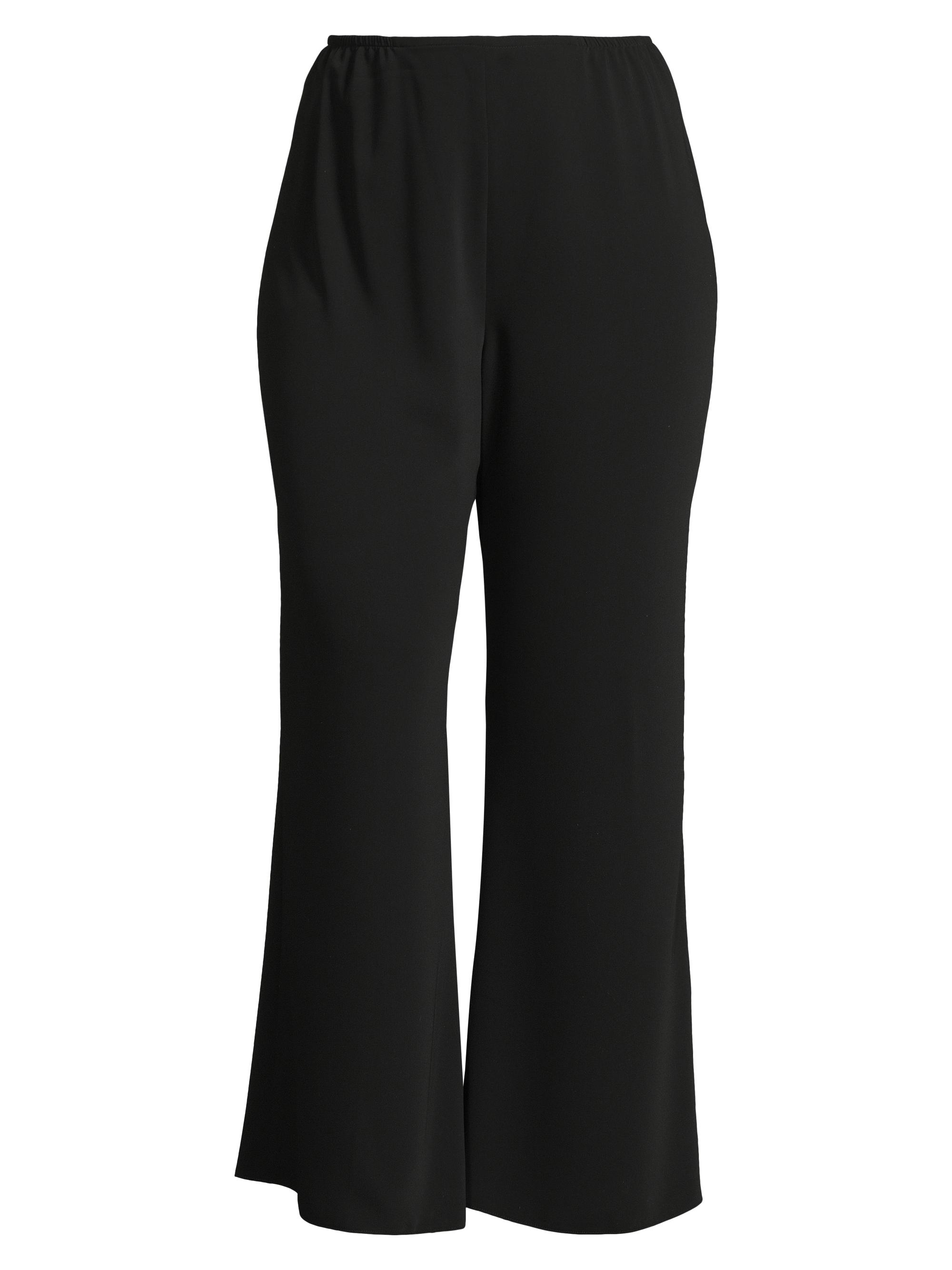 Caroline Rose Women's Plus Matte Crepe Wide-Leg Pants - Black