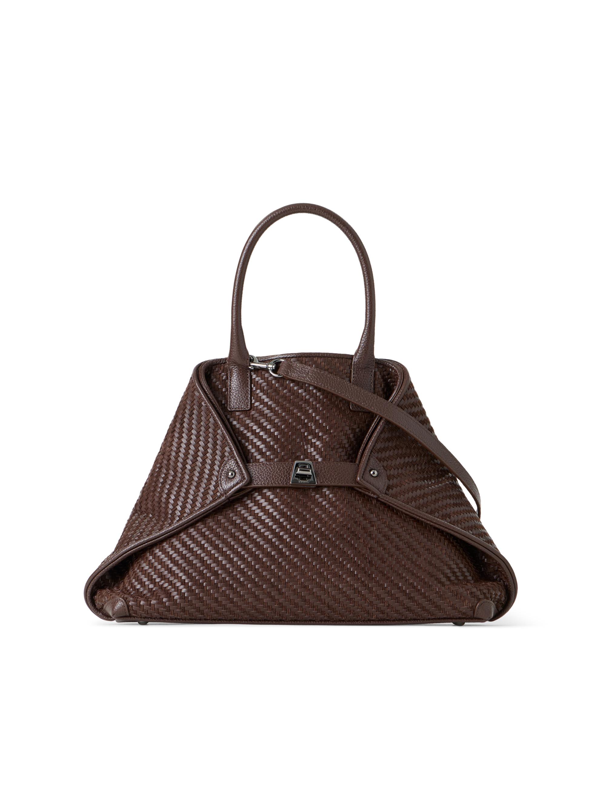Akris Women's  Ai Braided Leather Tote Bag - Chocolate