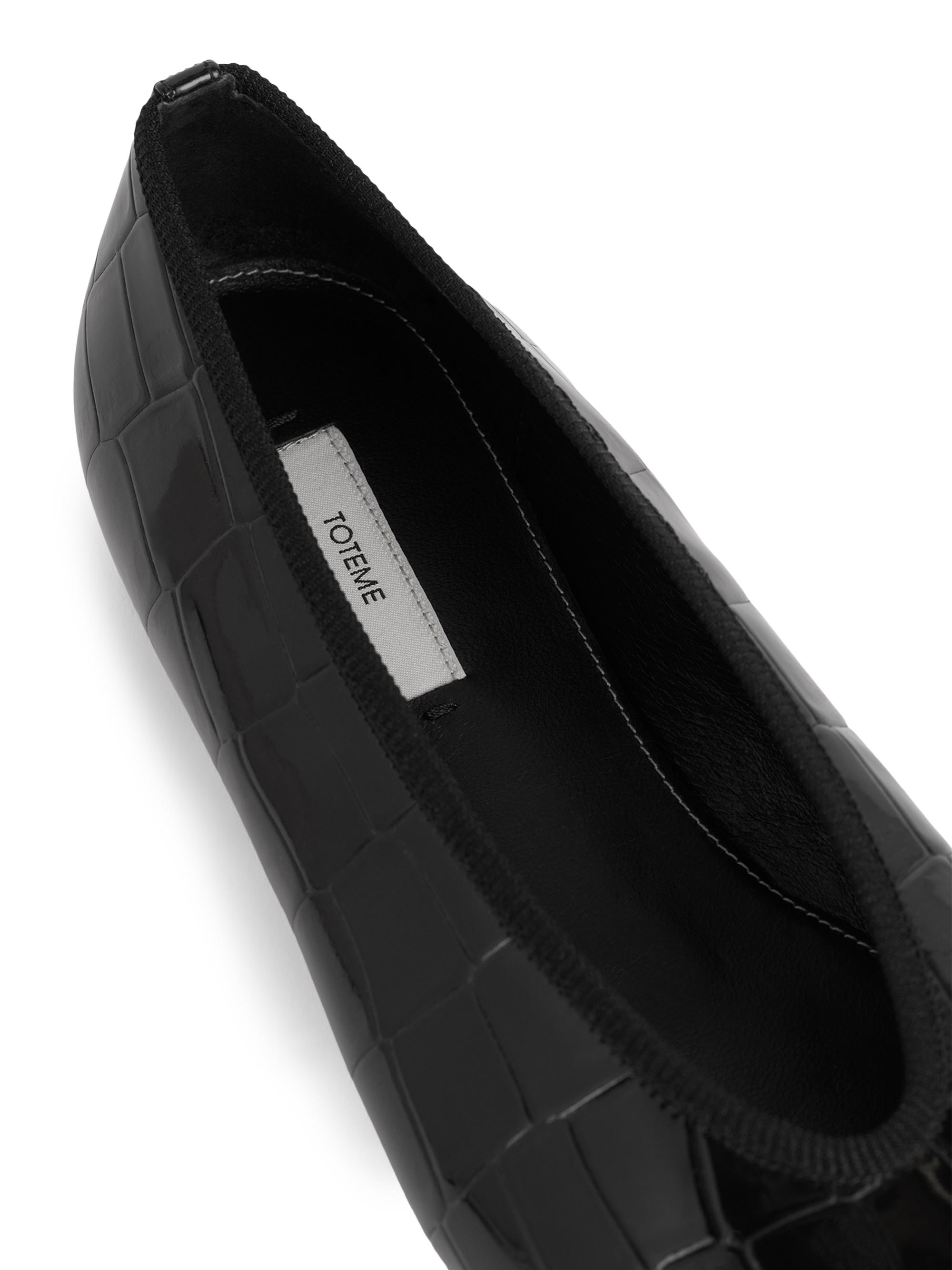 Toteme Croc-Embossed Patent Leather Ballerina Flats Saks Fifth