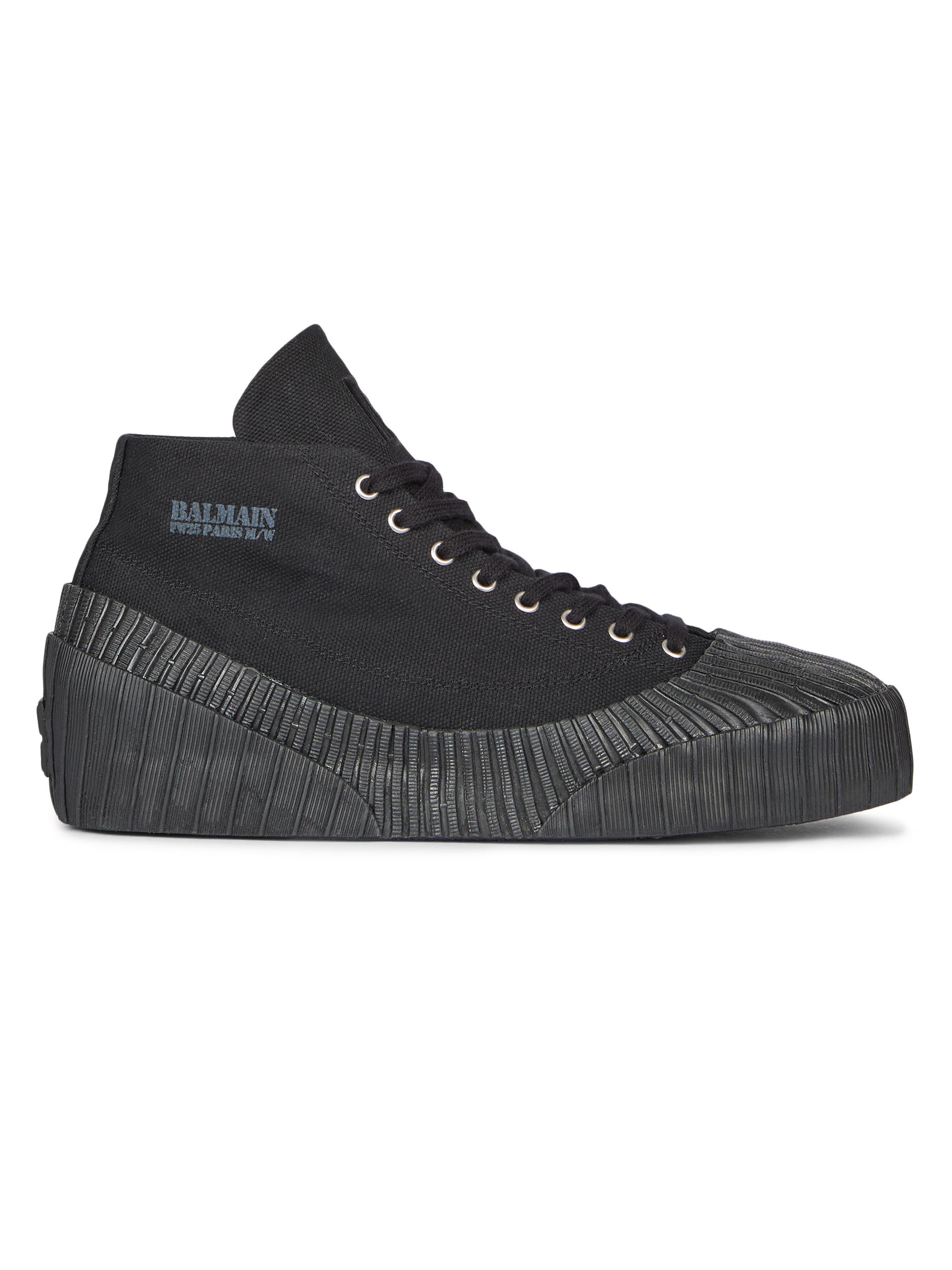Balmain Men's Riff Canvas High-Top Sneakers - Black