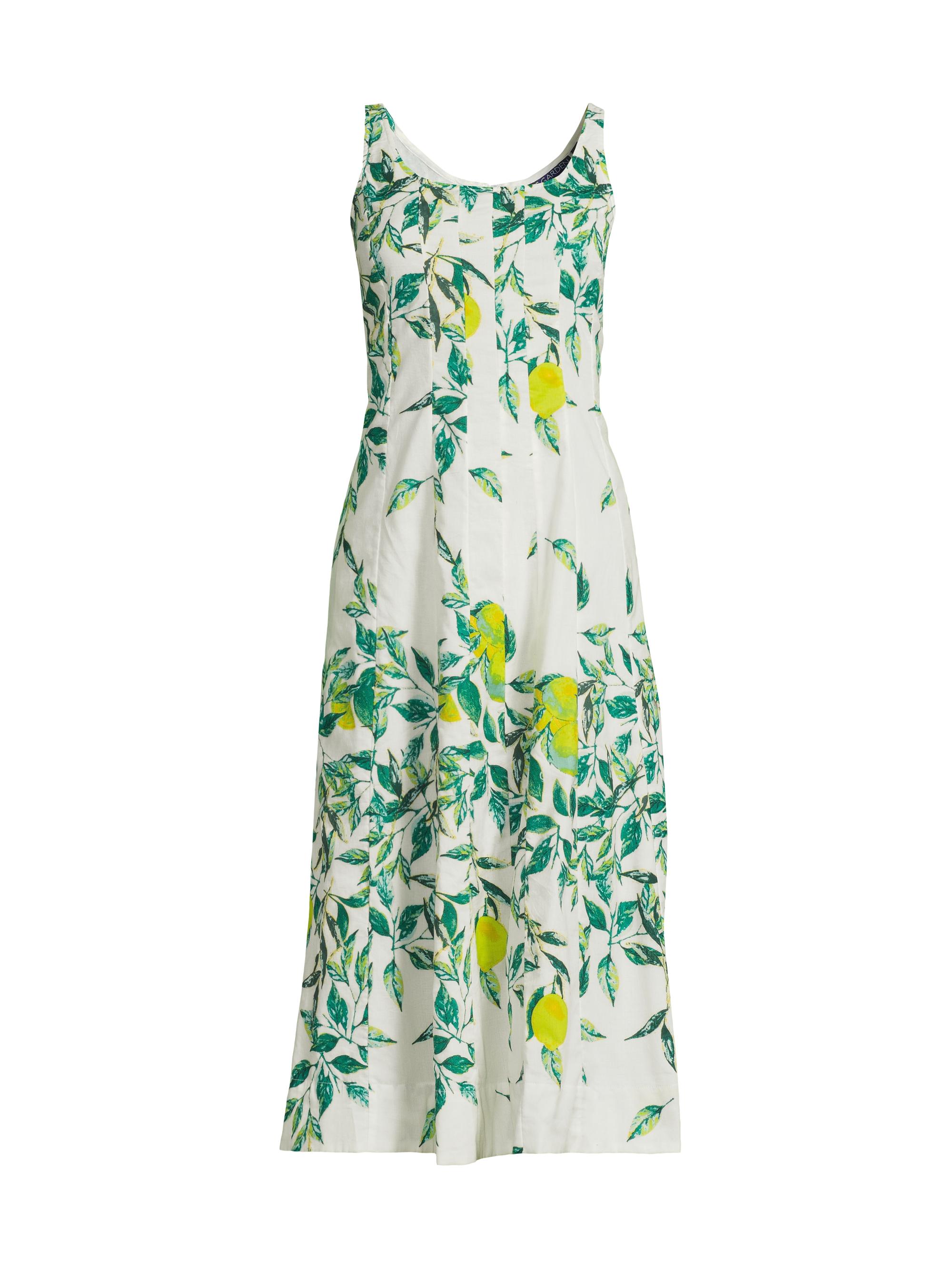 Ro's Garden Women's Camillie Leaf-Printed Cotton Midi-Dress - Yellow Byron