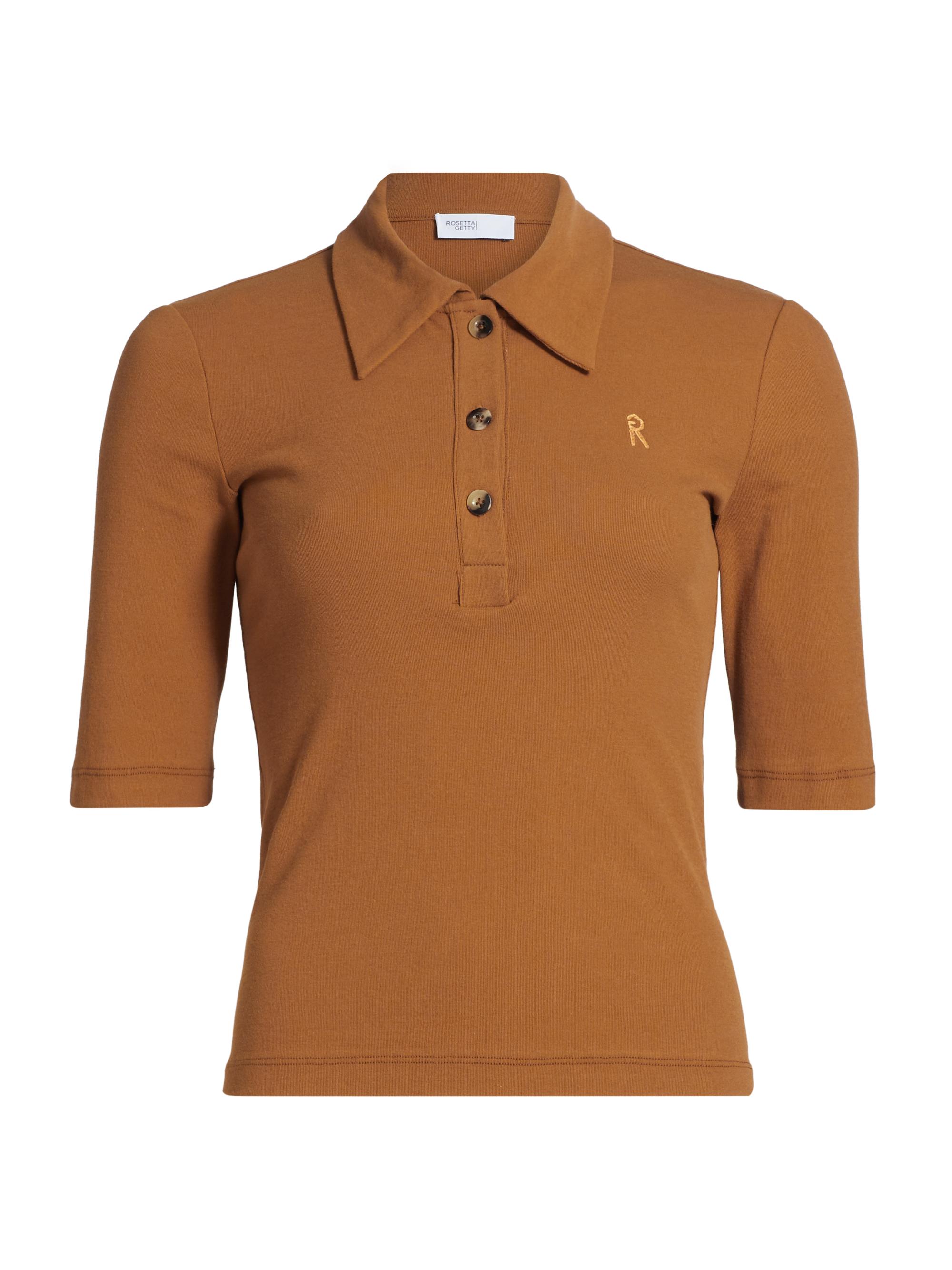 Rosetta Getty Women's Polo Cotton T-Shirt - Copper