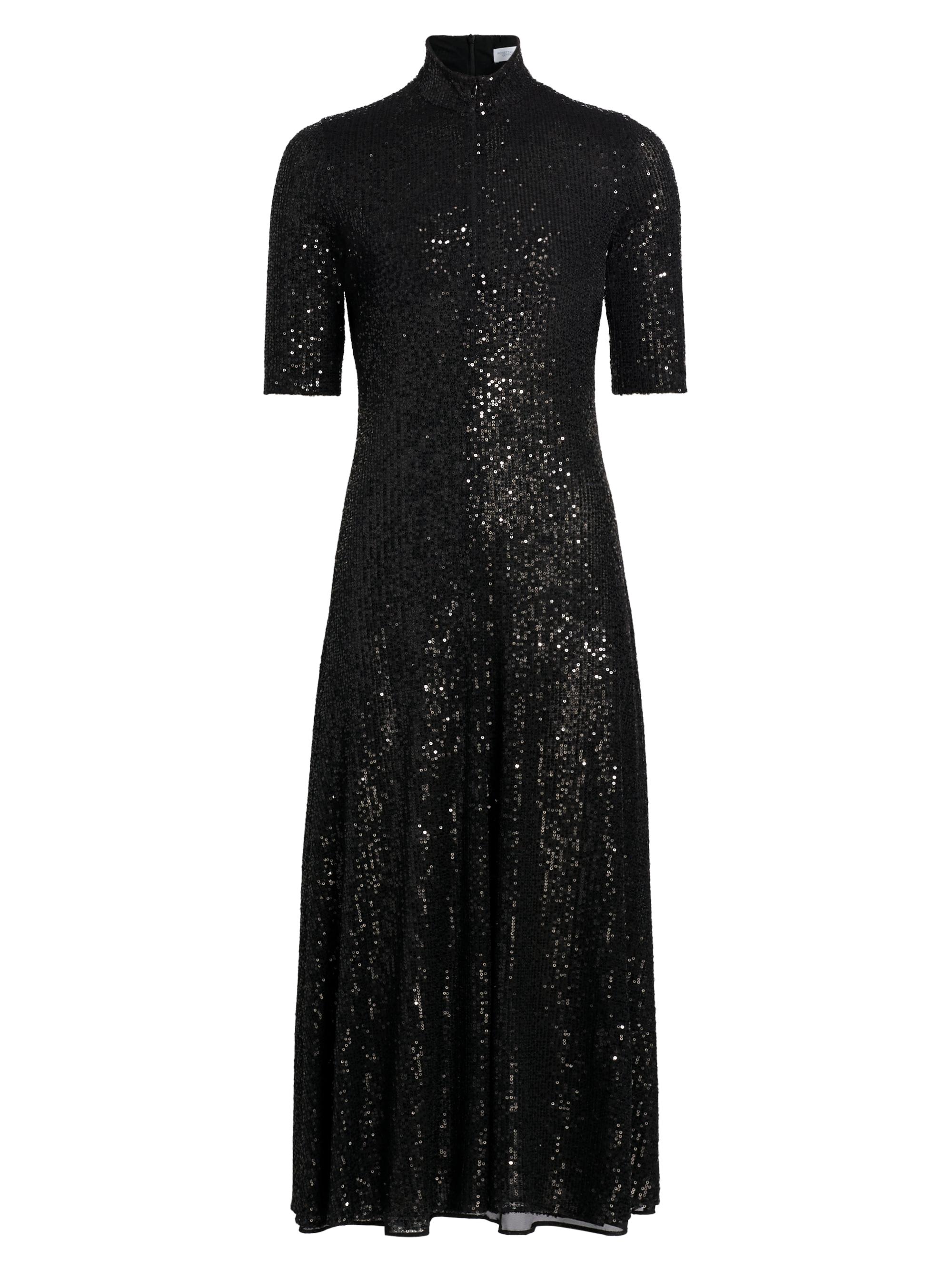 Rosetta Getty Women's Sequined Mock Turtleneck Midi-Dress - Black