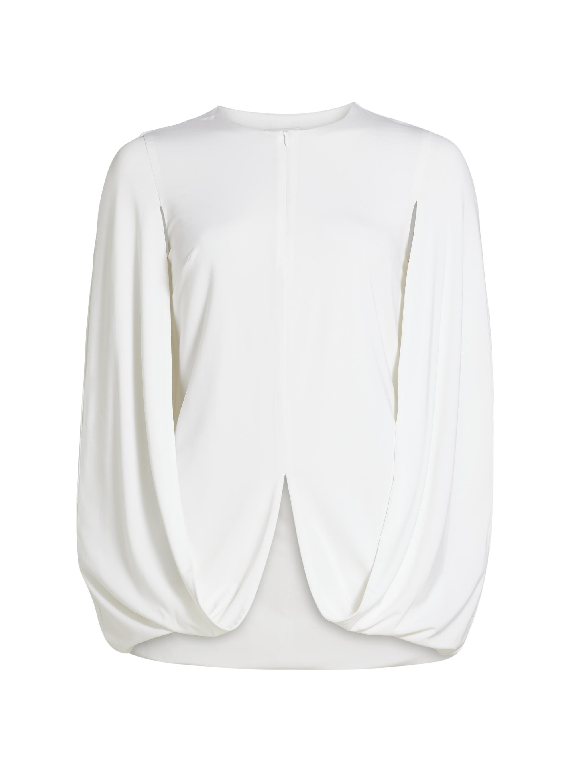 Rosetta Getty Women's Draped Round-Neck Cape Top - White