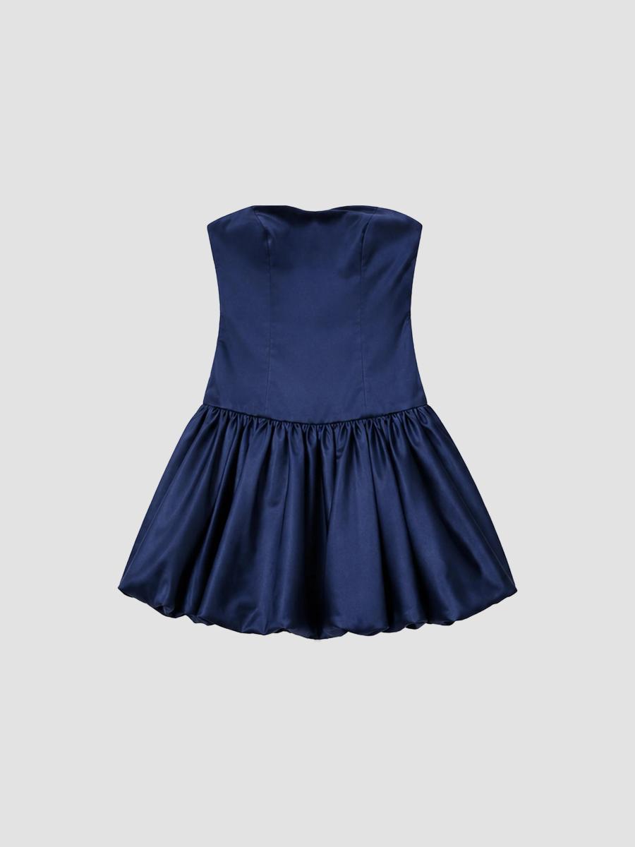 Theme Girl's Girl's Bailey Taffeta Bubble Dress In Navy