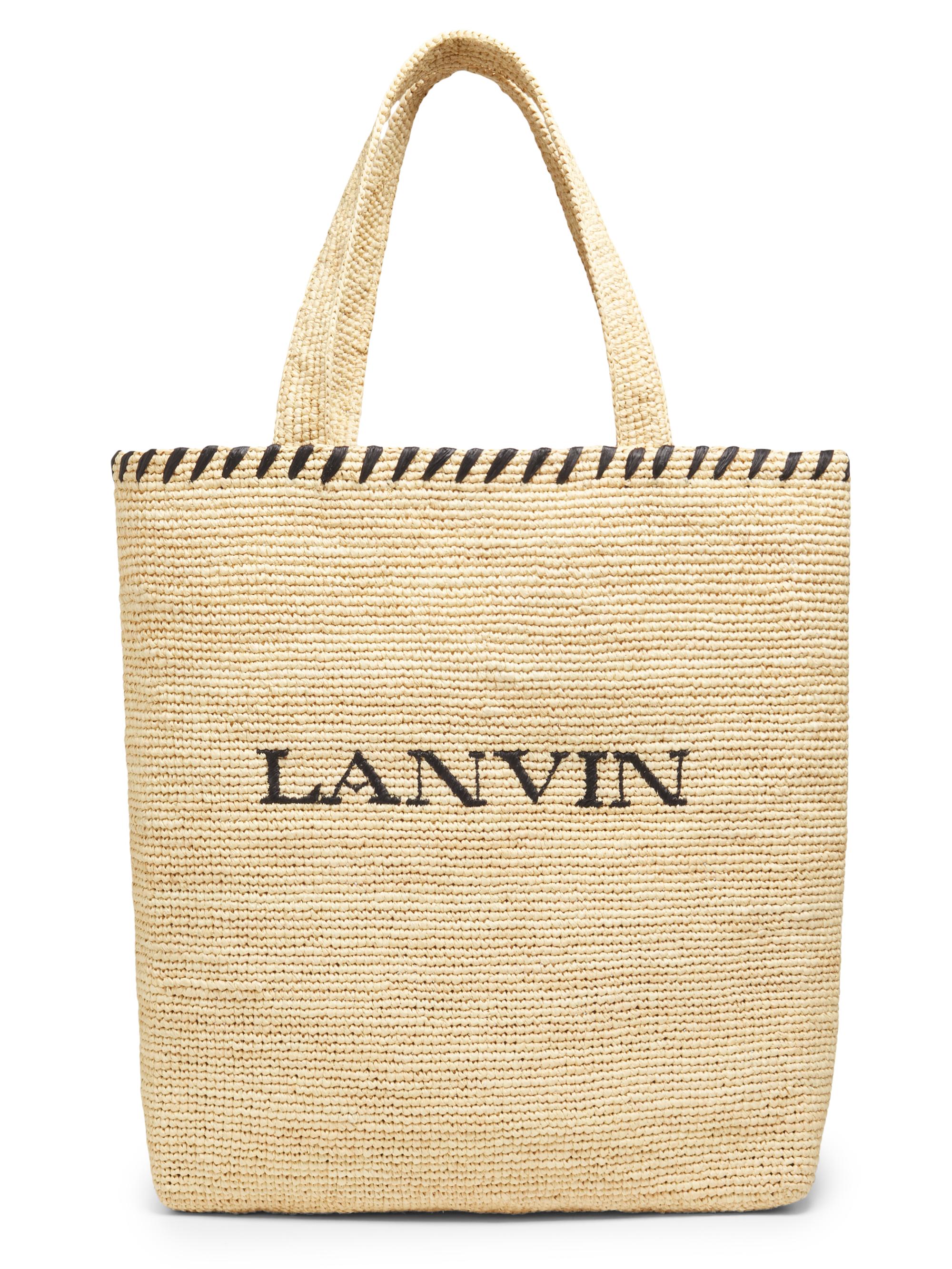Lanvin Women's Logo Raffia Tote - Natural Black