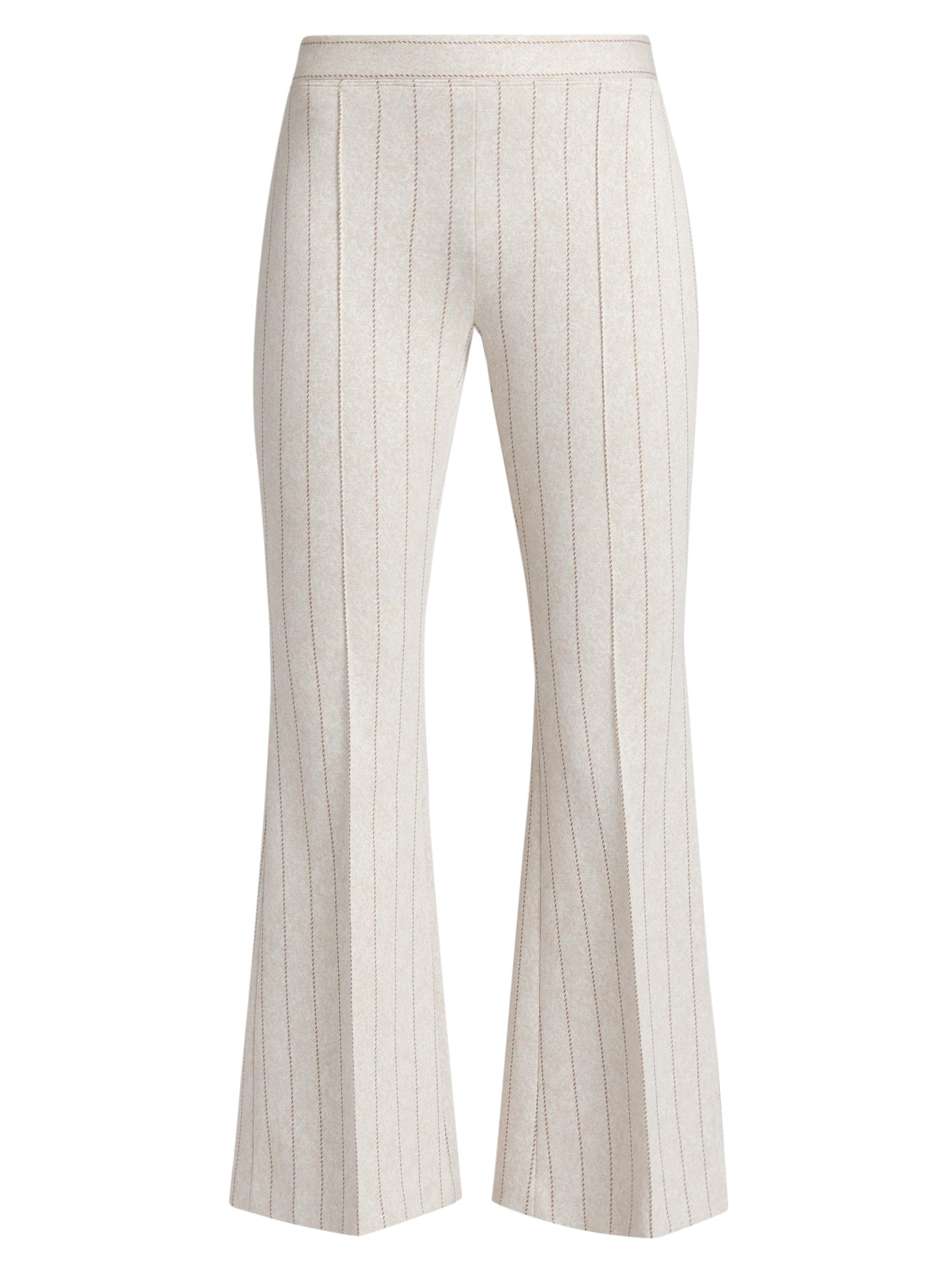 Rosetta Getty Women's Pinstriped Cropped Flared Pants - Beige Brown