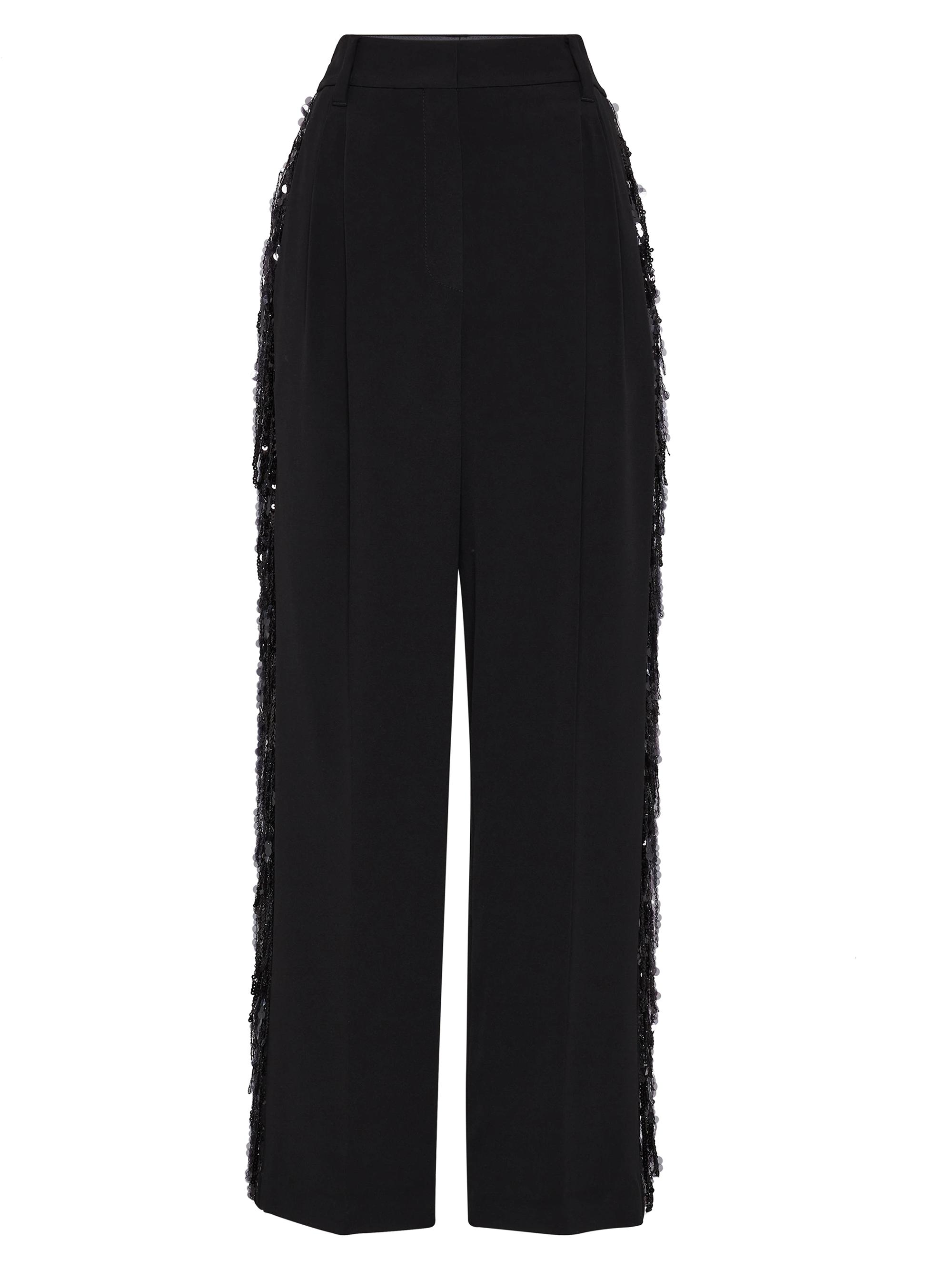 Brunello Cucinelli Women's Crepe Cady Relaxed Tailored Trousers - Black