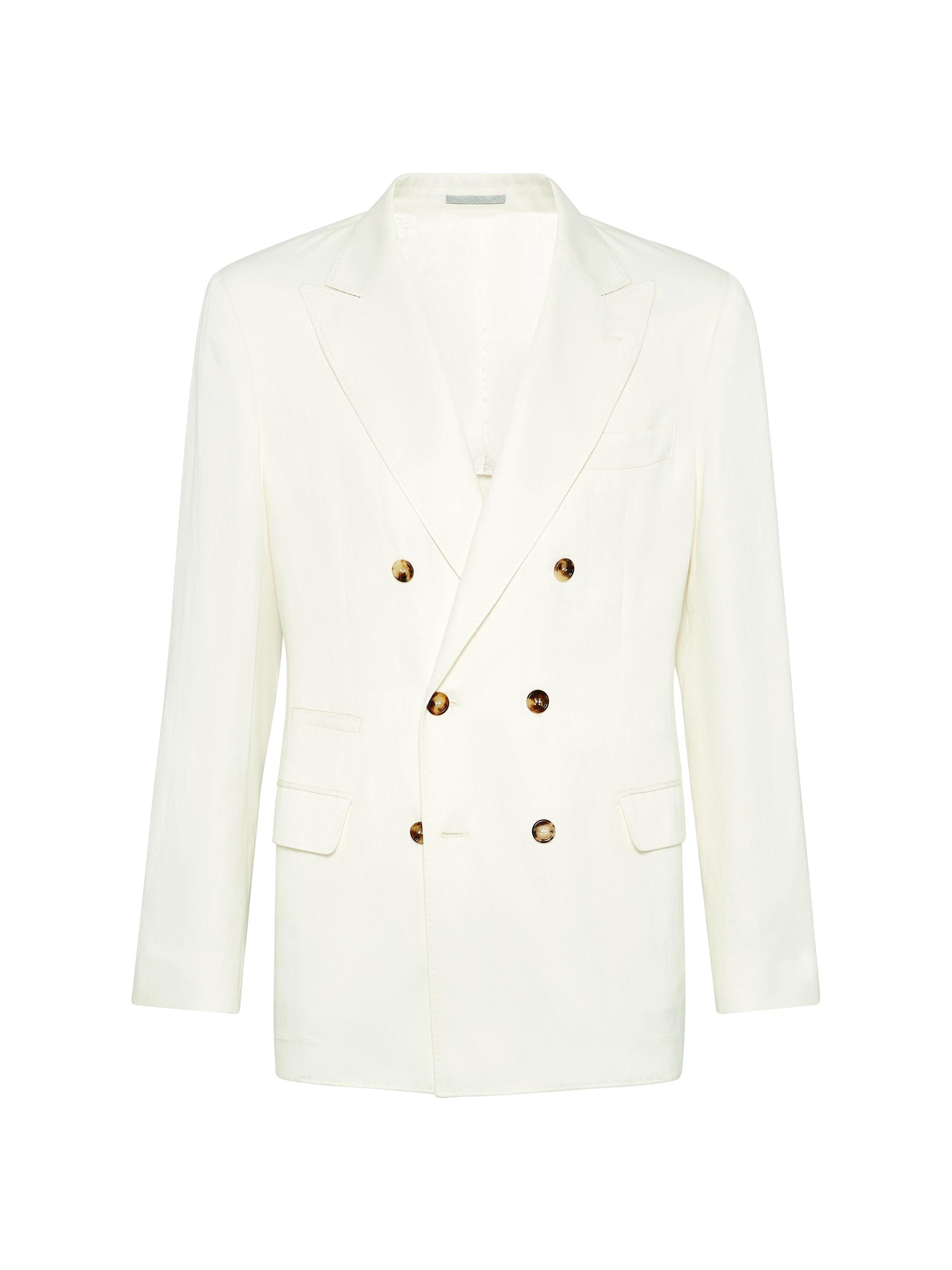 Brunello Cucinelli Men's One and a Half Breasted Deconstructed Blazer - Off White