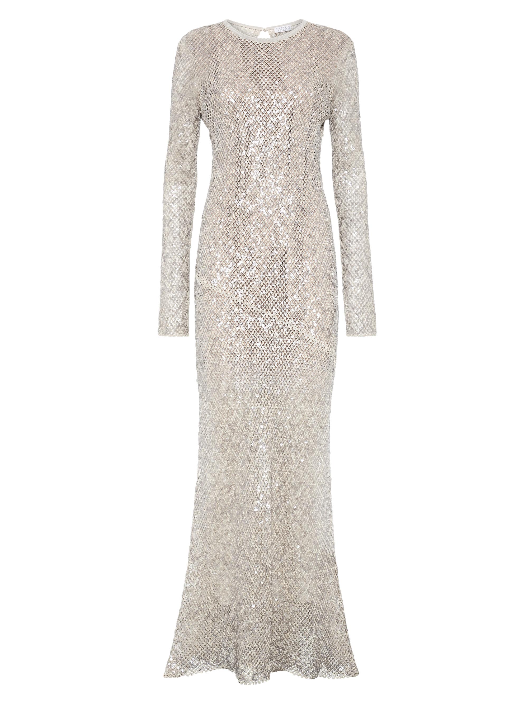 Brunello Cucinelli Women's Dazzling Net Embroidery Knit Dress - Lessive