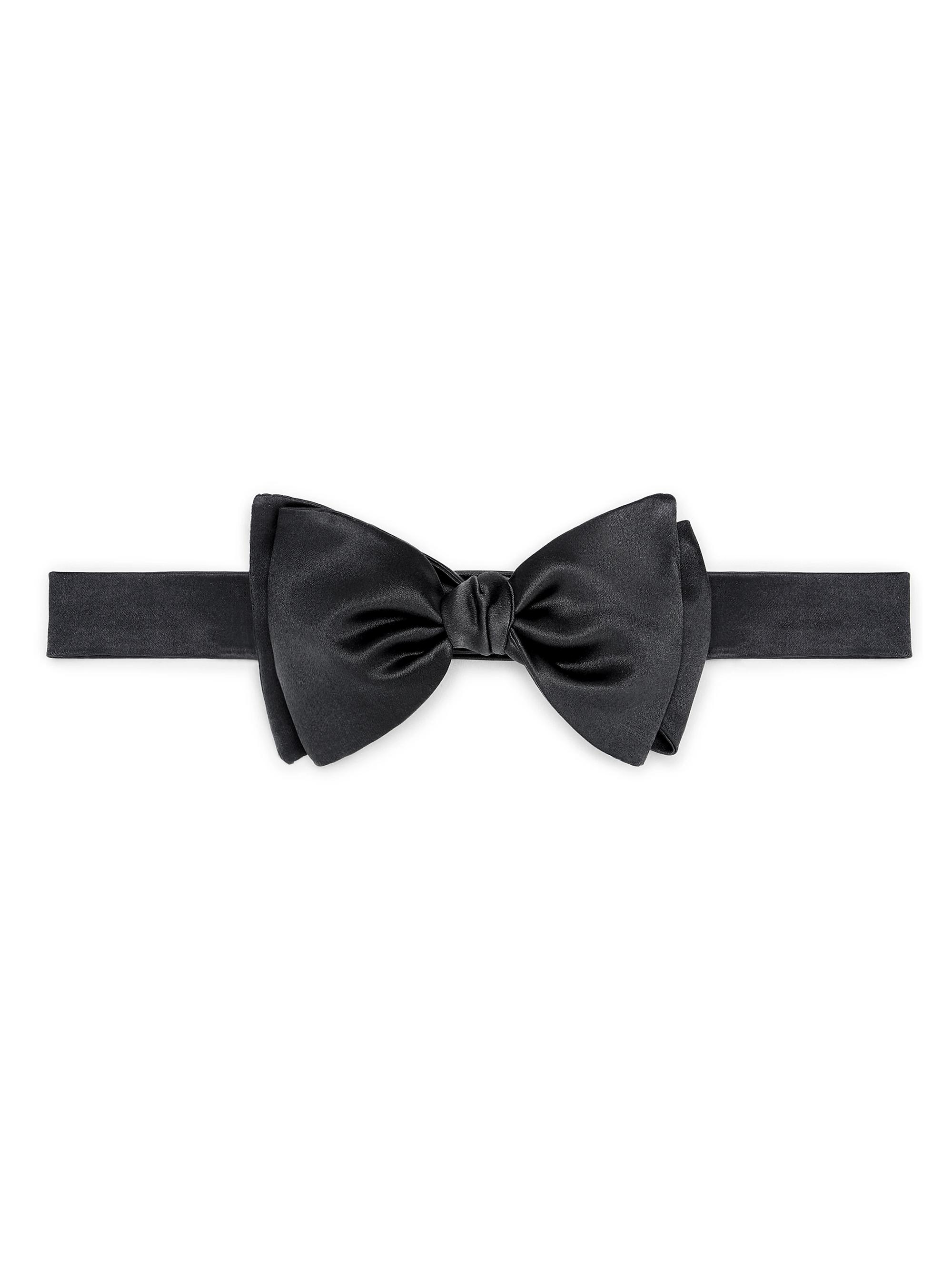 Brunello Cucinelli Men's Cotton and Silk Satin Bow Tie - Anthracite