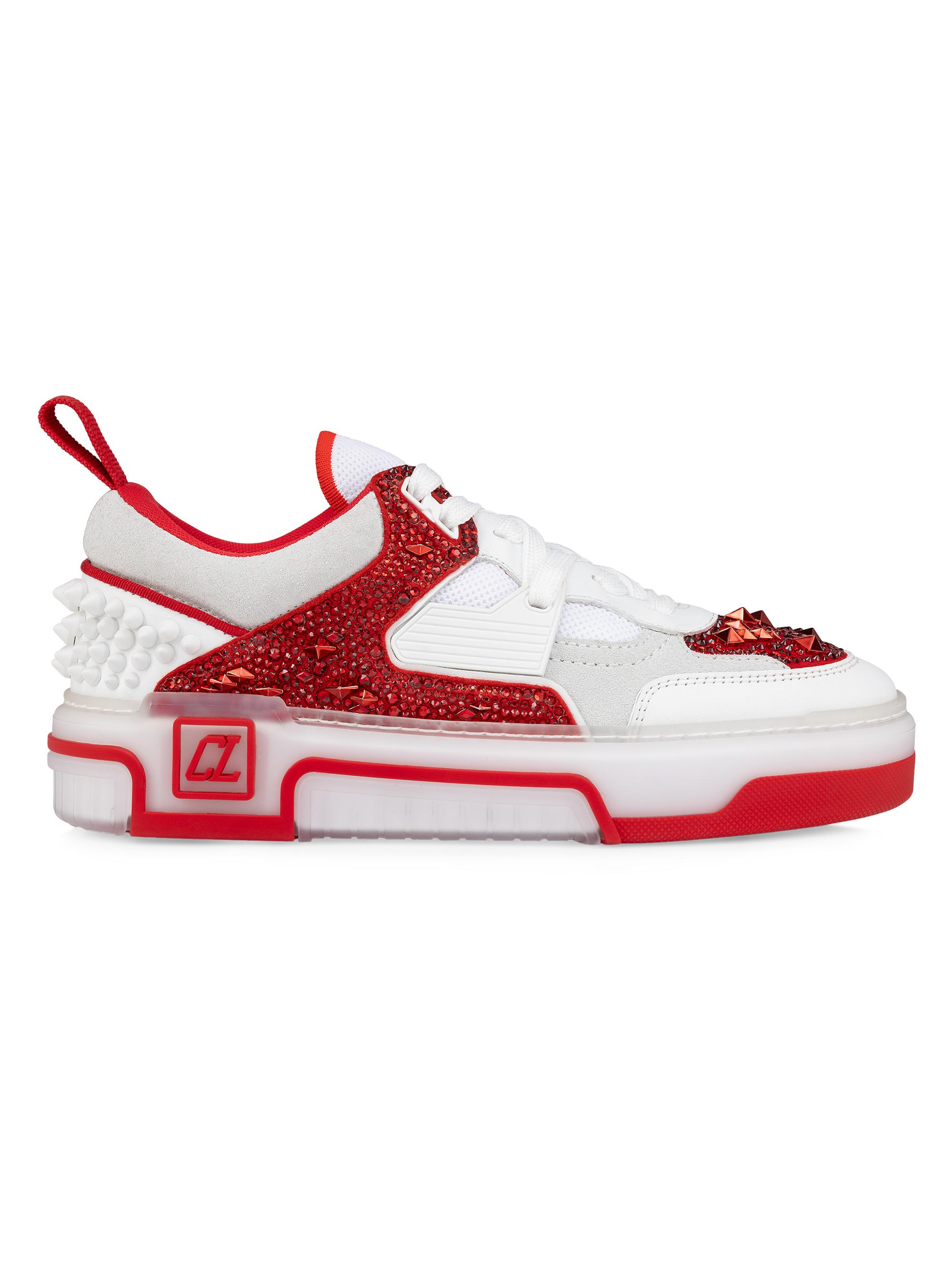 Christian Louboutin Women's Astroloubi Strass Eternity Leather Sneakers - Loubi