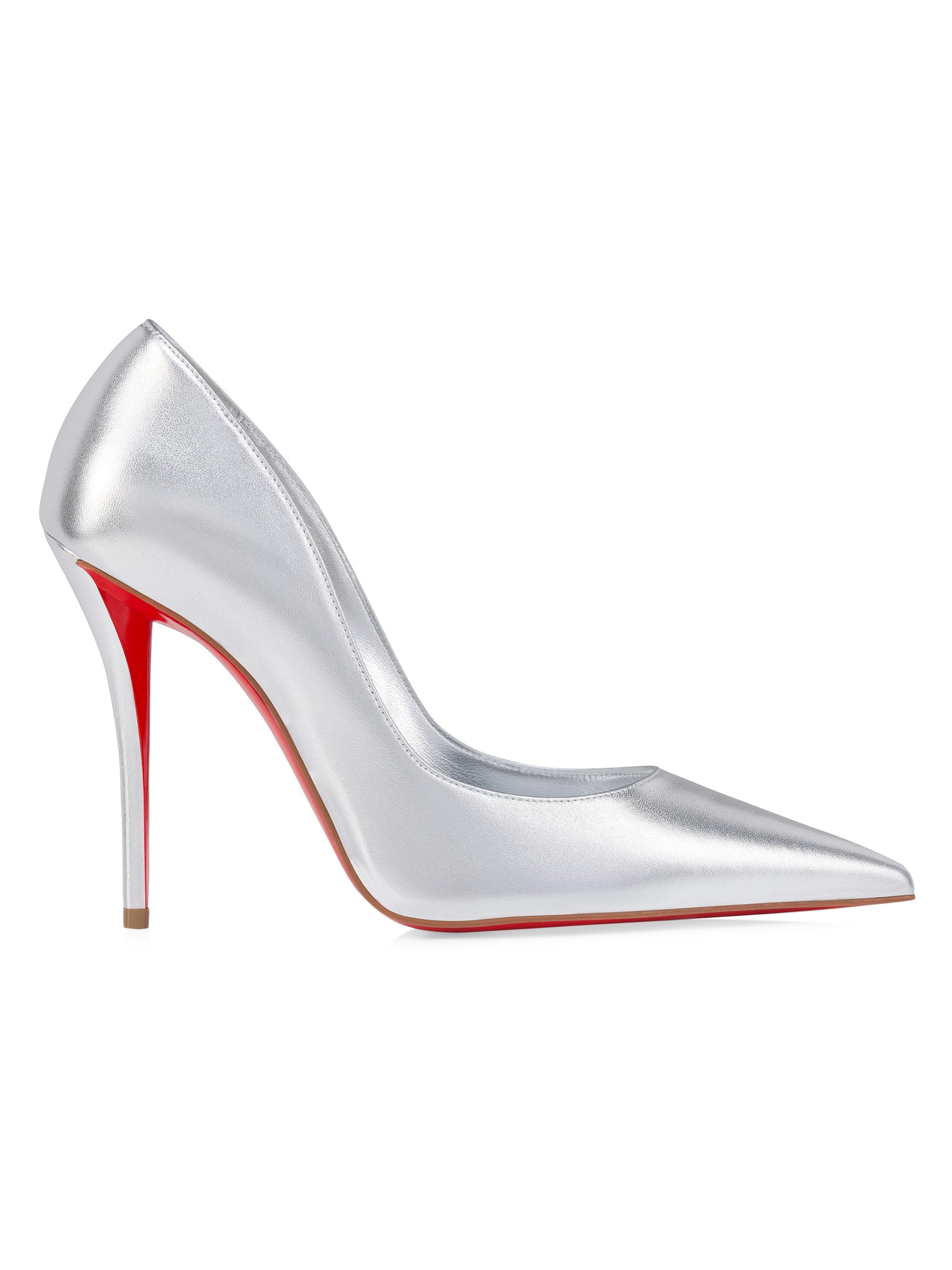 Christian Louboutin Women's Miss Z 0MM Leather Pumps - Silver