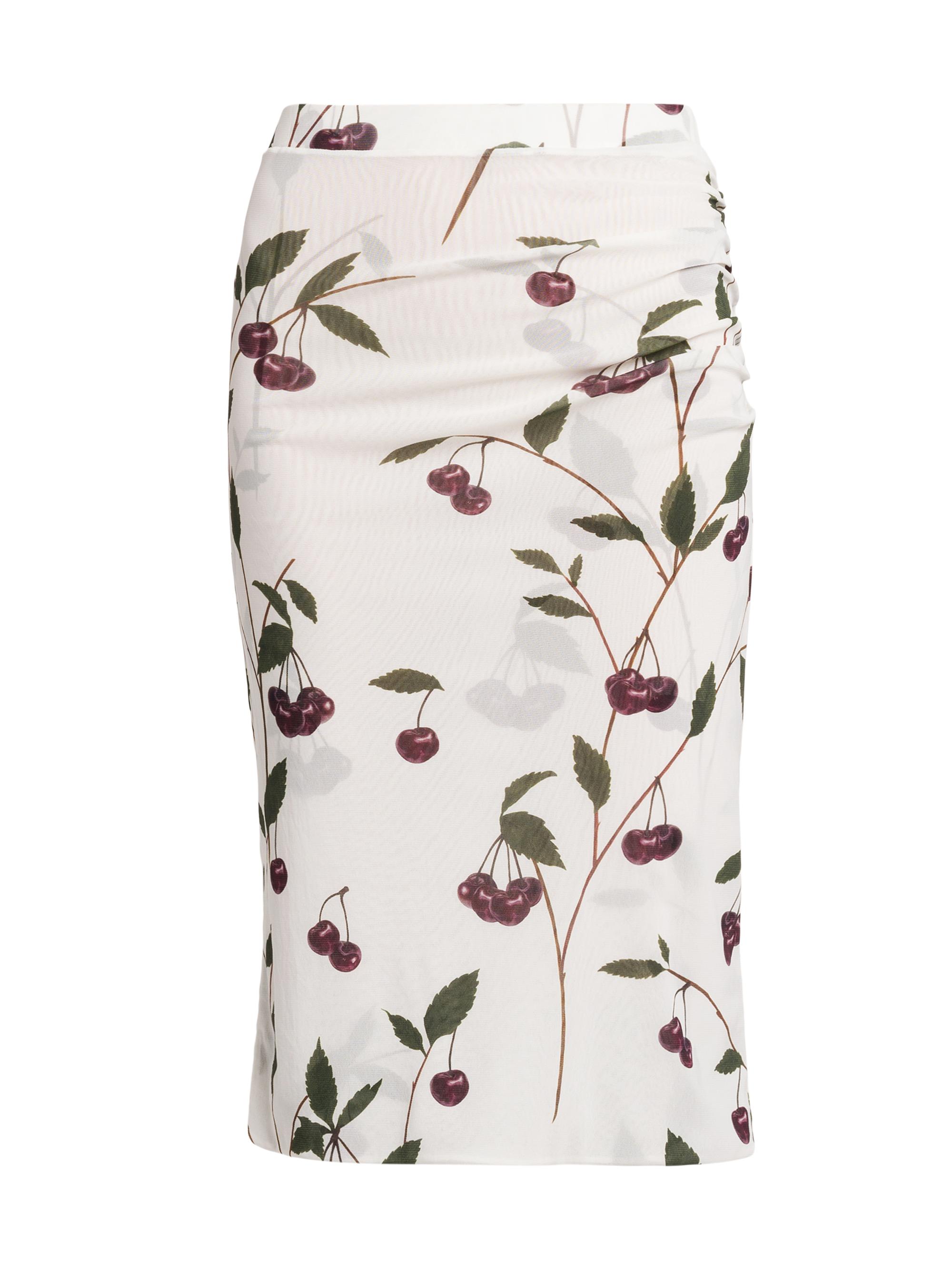 Stella McCartney Women's Cherry Ruched Midi-Skirt - Cream