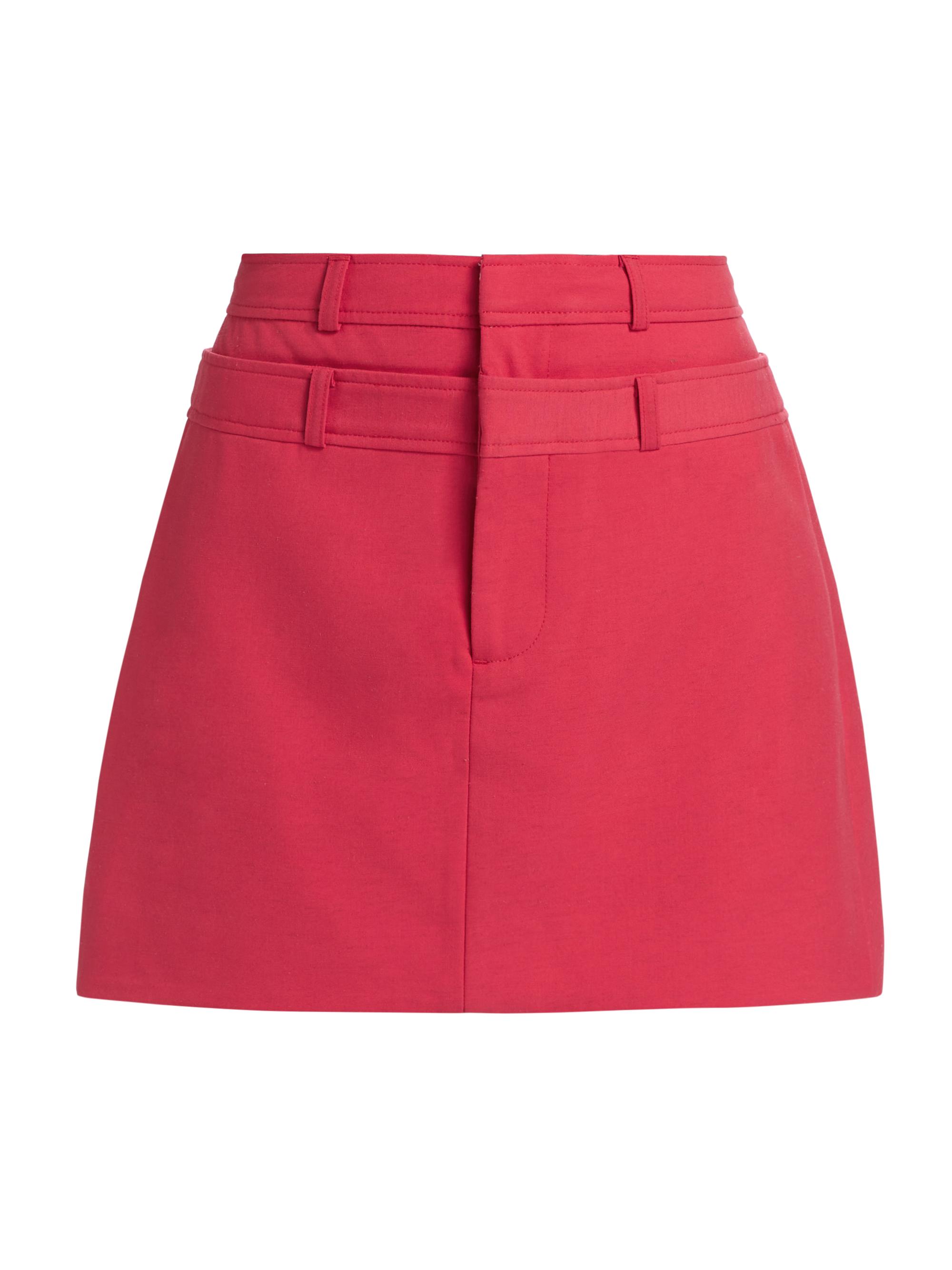 Acler Women's Rodborough Double Waist Miniskirt - Pomegranate