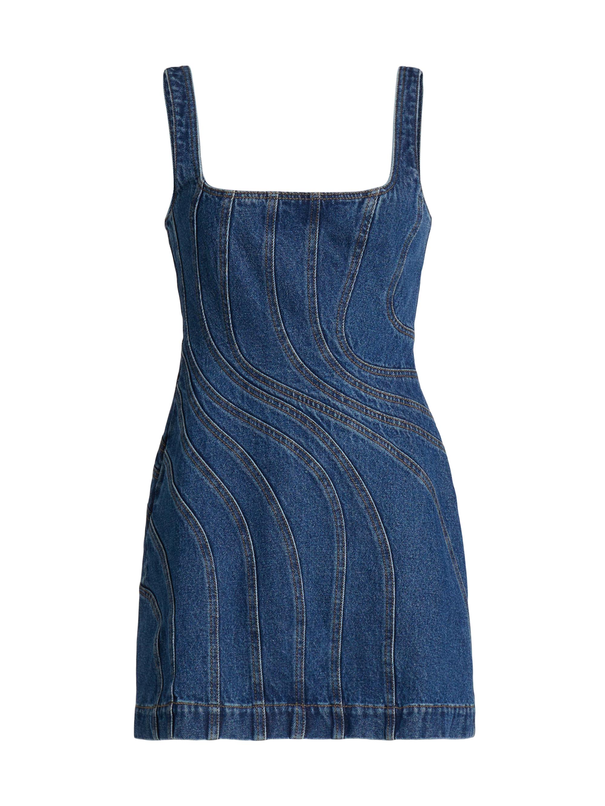 Acler Women's Renhold Cotton Denim Fitted Minidress - Pacific Wash