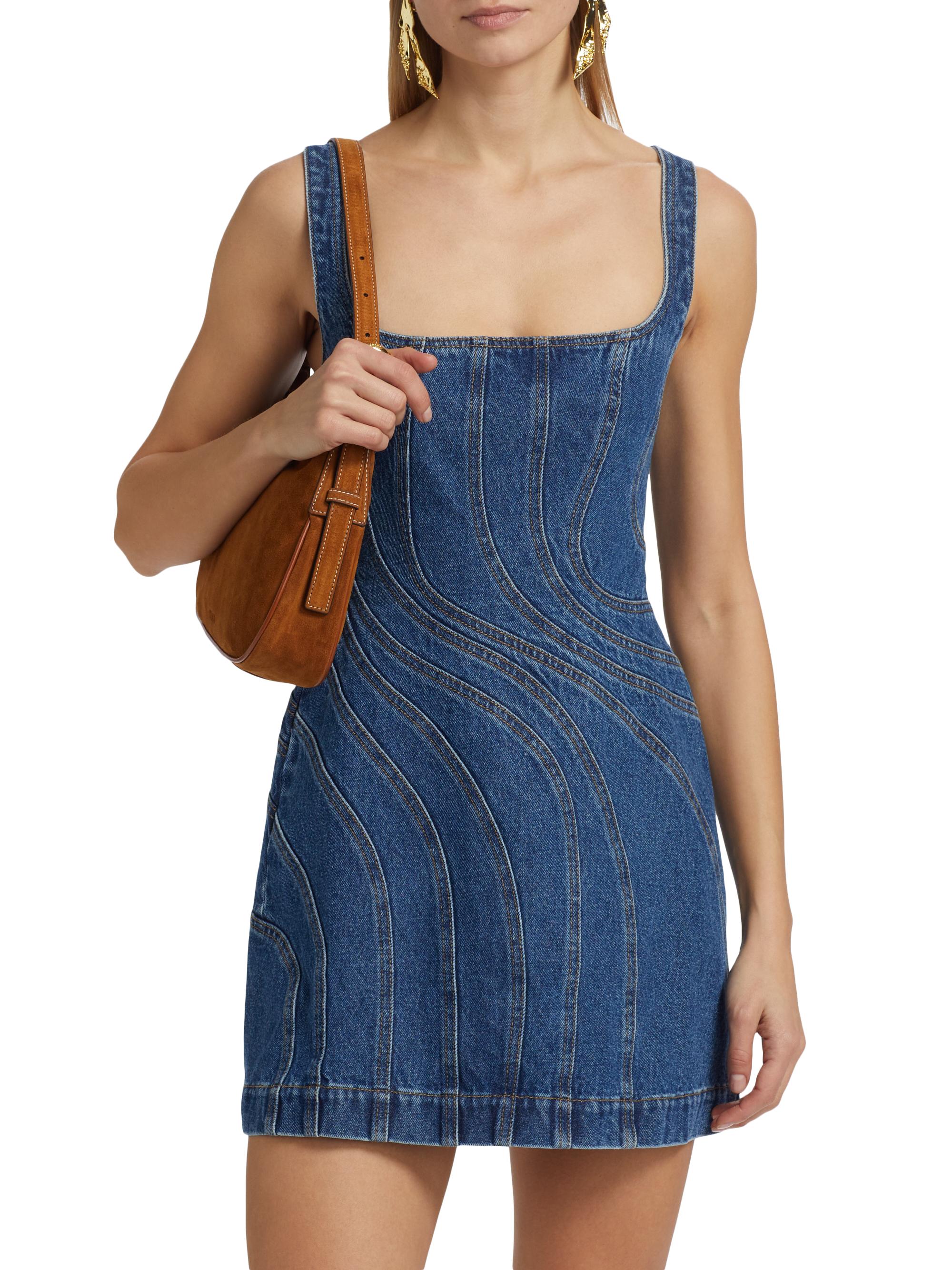 Acler Renhold Cotton Denim Fitted Minidress | Saks Fifth Avenue