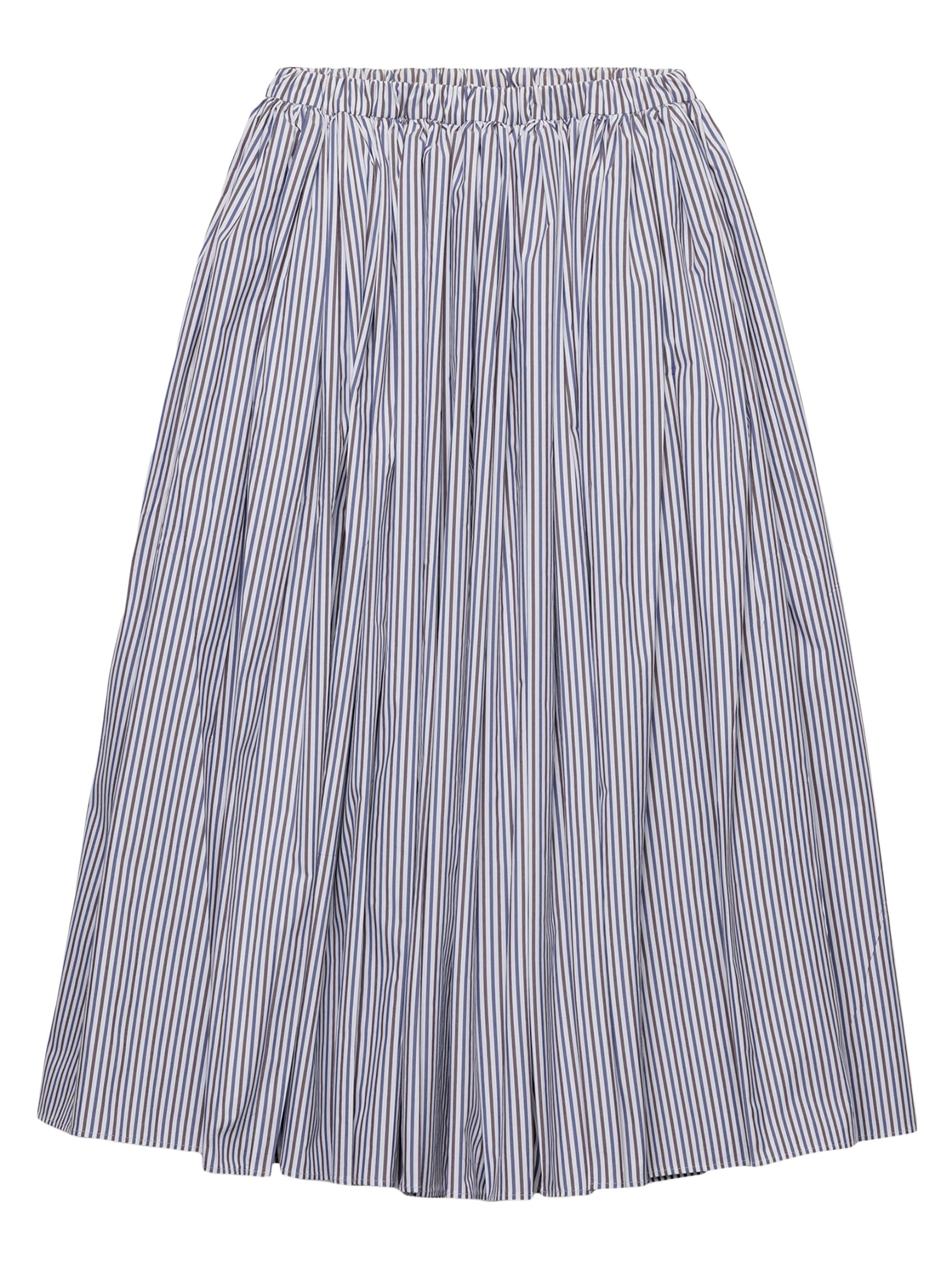 Prada Women's Striped Poplin Skirt - Blue