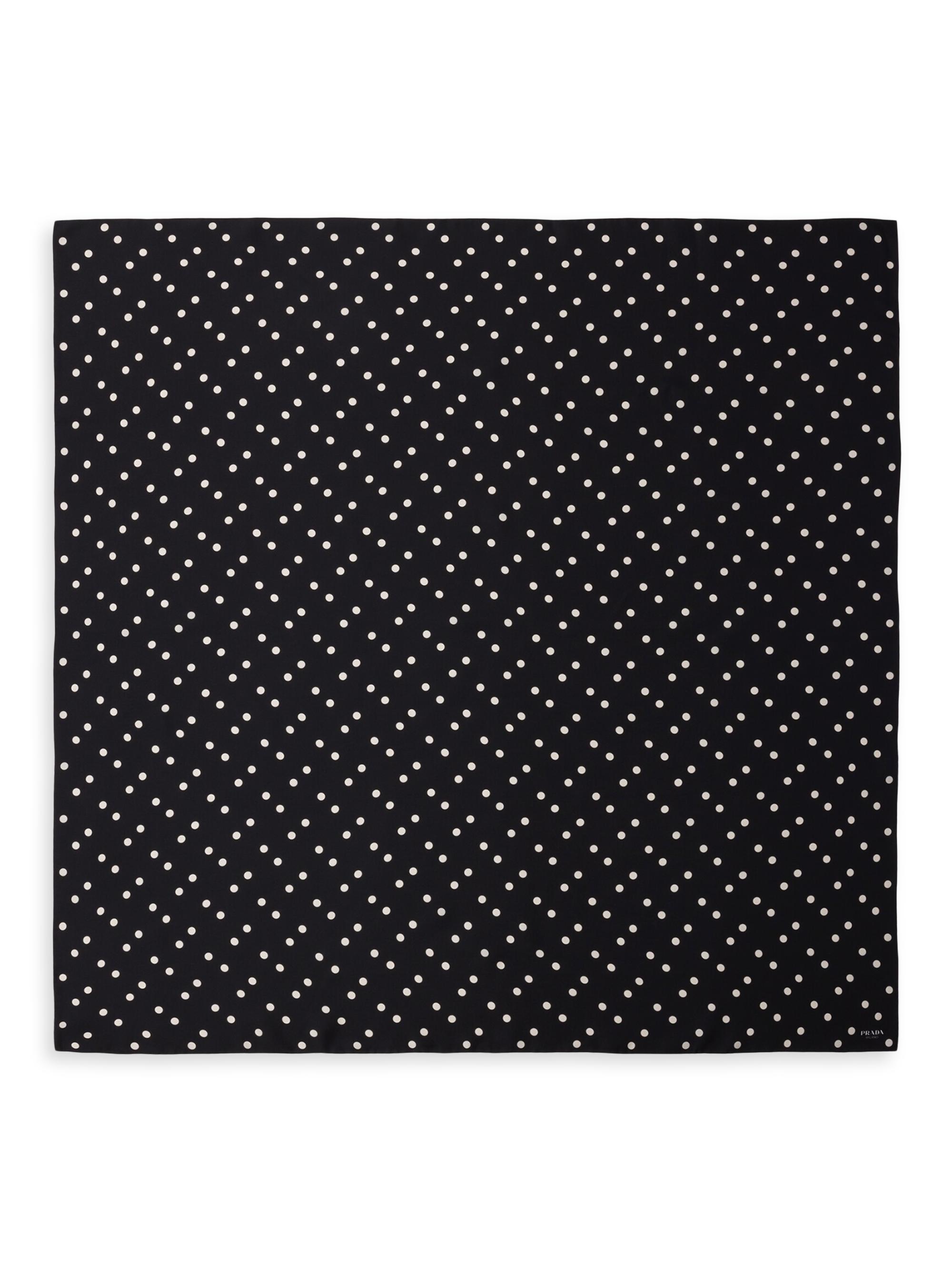 Prada Women's Printed Silk Twill 90CM Square Scarf - Black